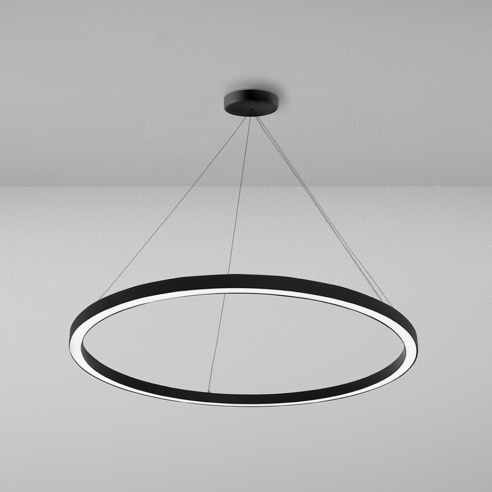 Levně ZAHO Závěsné LED svítidlo STAR SD1 900, 22W, ø 90 cm Barva: Černá, Teplota světla: 3000K - teplá bílá, Stmívání, řízení: ON/OFF (bez stmívání)
