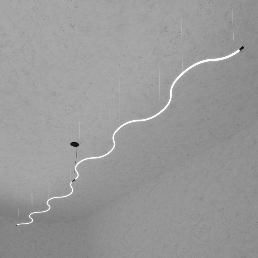 Levně ZAHO Závěsné LED svítidlo MESMO SD2, 160W, d. 2x5000 mm Barva: Černá, Teplota světla: 2700K - teplá bílá, Stmívání, řízení: Casambi