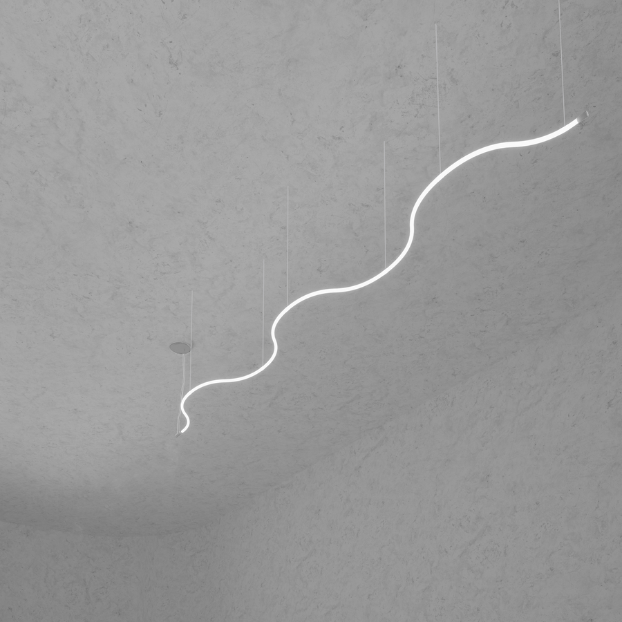Levně ZAHO Závěsné LED svítidlo MESMO SD1, 75W, d. 5000 mm Barva: Šedá, Teplota světla: 2700K - teplá bílá, Stmívání, řízení: Casambi
