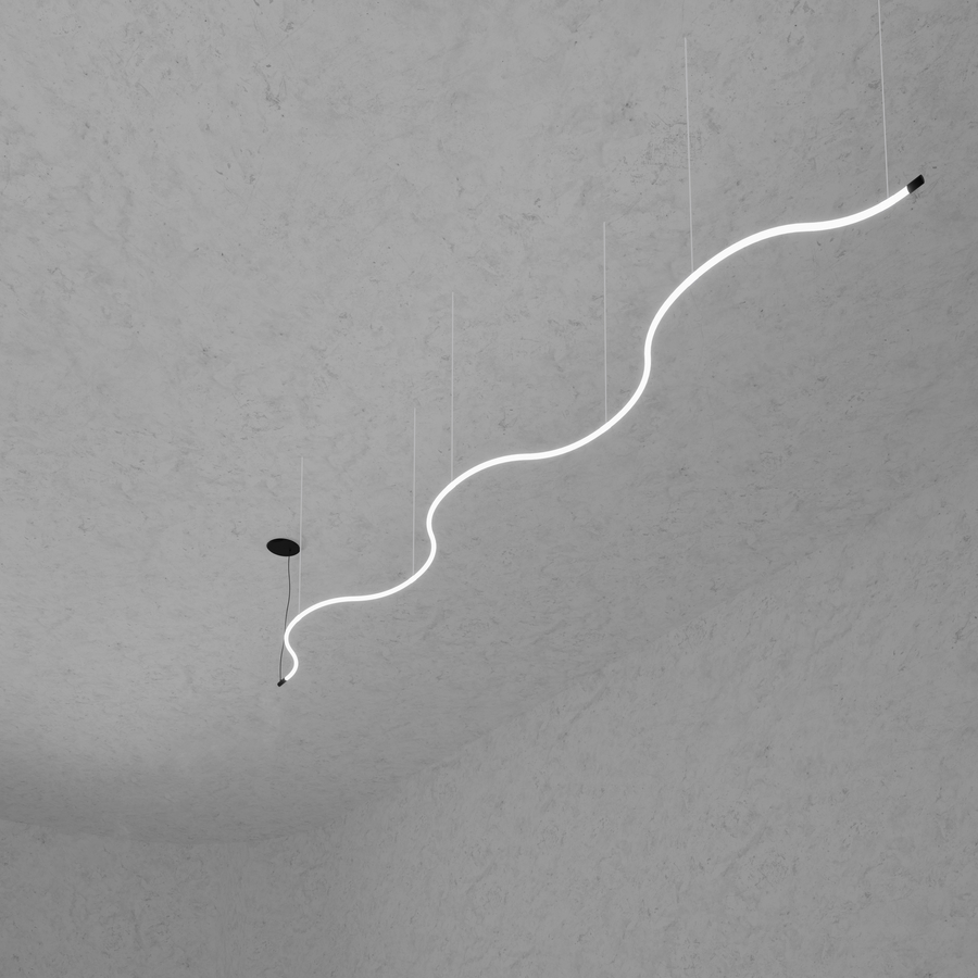 Levně ZAHO Závěsné LED svítidlo MESMO SD1, 75W, d. 5000 mm Barva: Černá, Teplota světla: 2700K - teplá bílá, Stmívání, řízení: Casambi