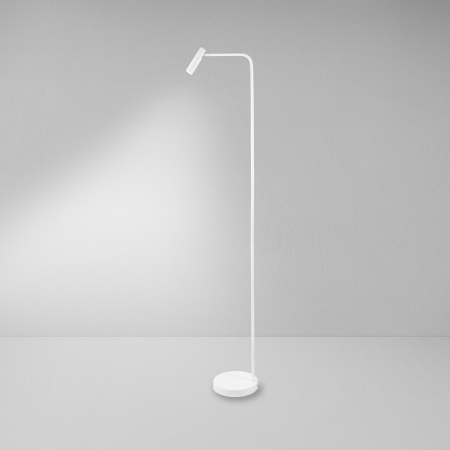 Levně ZAHO Stojací LED lampa RID FL1, 6W, v. 1500 mm, 55° Barva: Bílá, Teplota světla: 2700K - teplá bílá, Stmívání, řízení: ON/OFF (bez stmívání)