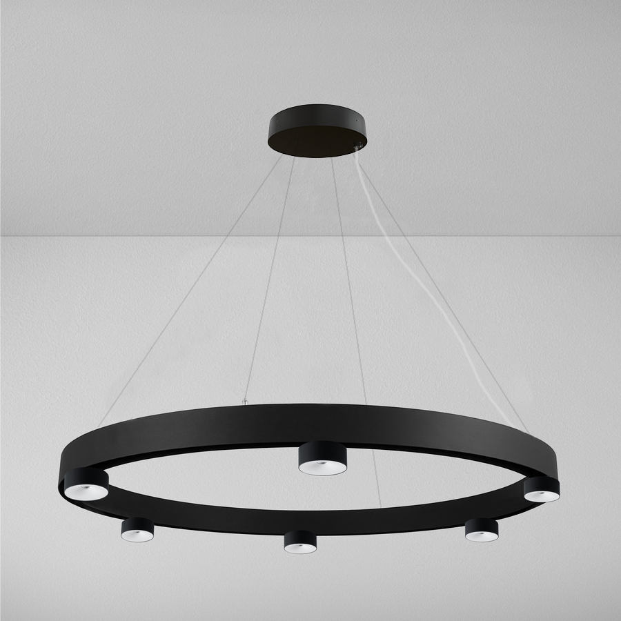 Levně ZAHO Závěsné LED svítidlo BEE, 31W, ø 983 mm, 36° Barva: Bílá, Teplota světla: 2700K - teplá bílá, Stmívání, řízení: Casambi