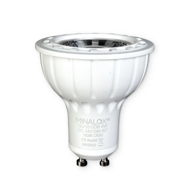 Levně LED žárovka Minalox GU10, 8W, 24V, 1800K, 60° Barva: Bílá