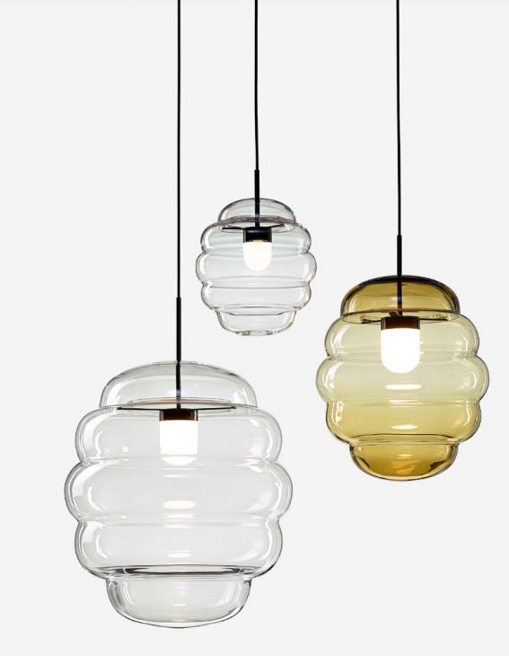 Bomma Luxusní závěsné svítidlo Blimp medium, ø 30 cm bez baldachýnu Barva: Čiré sklo