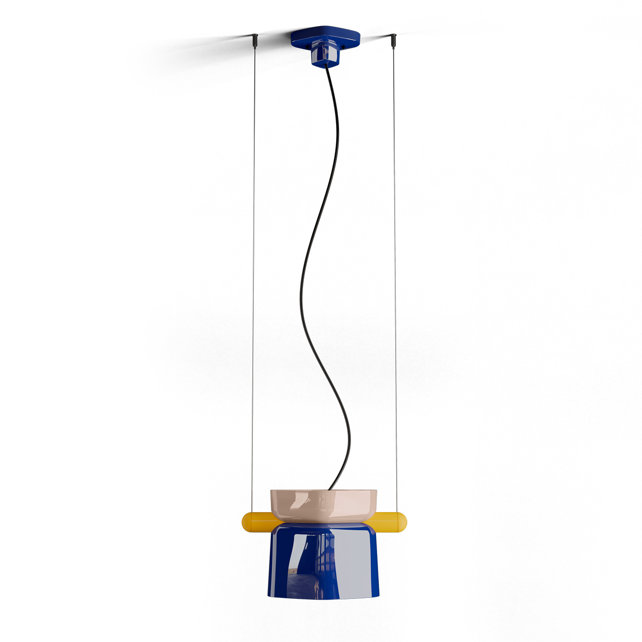 Levně Ferroluce Závěsné svítidlo YAKITORI, v. 26 cm, 1xE27 Barva: Šedá-modrá