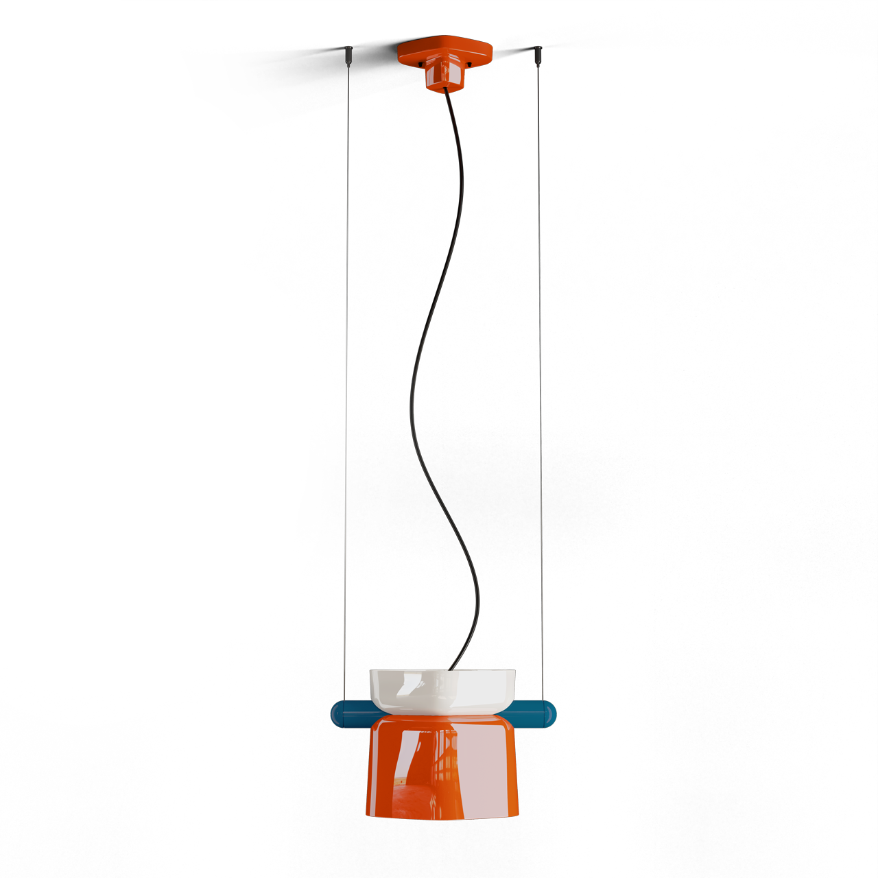Levně Ferroluce Závěsné svítidlo YAKITORI, v. 26 cm, 1xE27 Barva: Bílá-oranžová