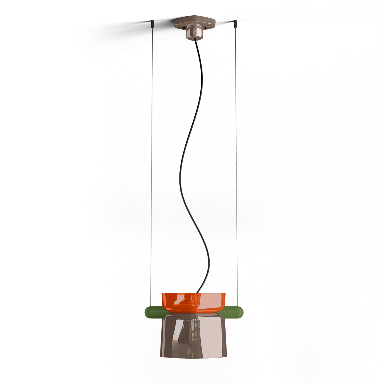 Levně Ferroluce Závěsné svítidlo YAKITORI, v. 26 cm, 1xE27 Barva: Oranžová-hnědá