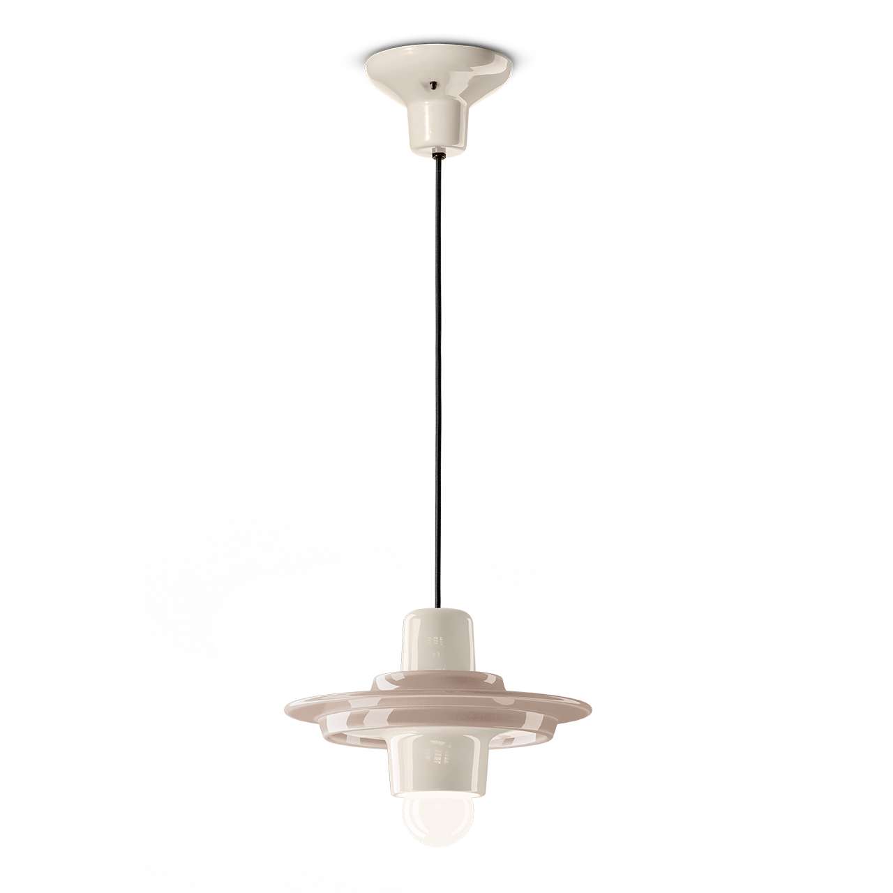 Levně Ferroluce Závěsné svítidlo VOILÀ, ∅ 28 cm, 1xE14 Barva: Šedá-krémová