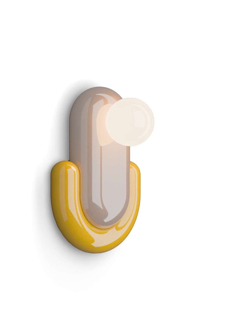 Levně Ferroluce Nástěnné svítidlo ECLAIR, v. 35 cm, 1xG9 Barva: Pískově šedá-žlutá