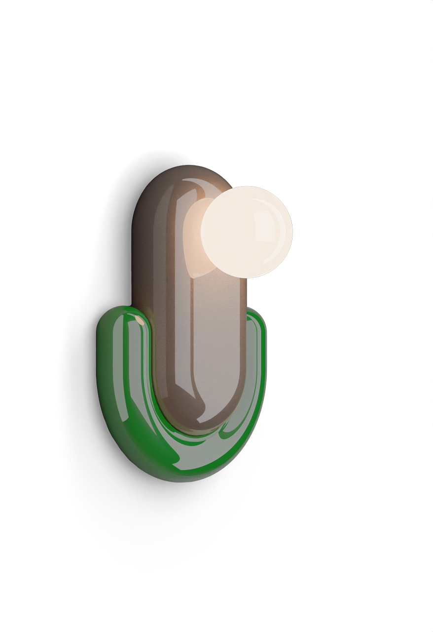 Levně Ferroluce Nástěnné svítidlo ECLAIR, v. 35 cm, 1xG9 Barva: Hnědá-zelená