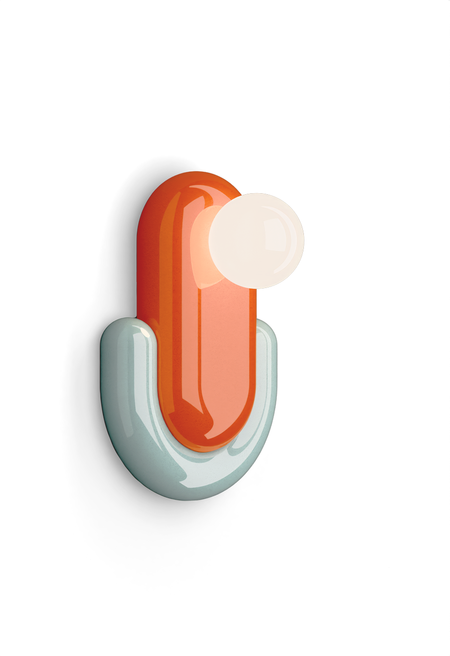 Levně Ferroluce Nástěnné svítidlo ECLAIR, v. 35 cm, 1xG9 Barva: Oranžová-modrá