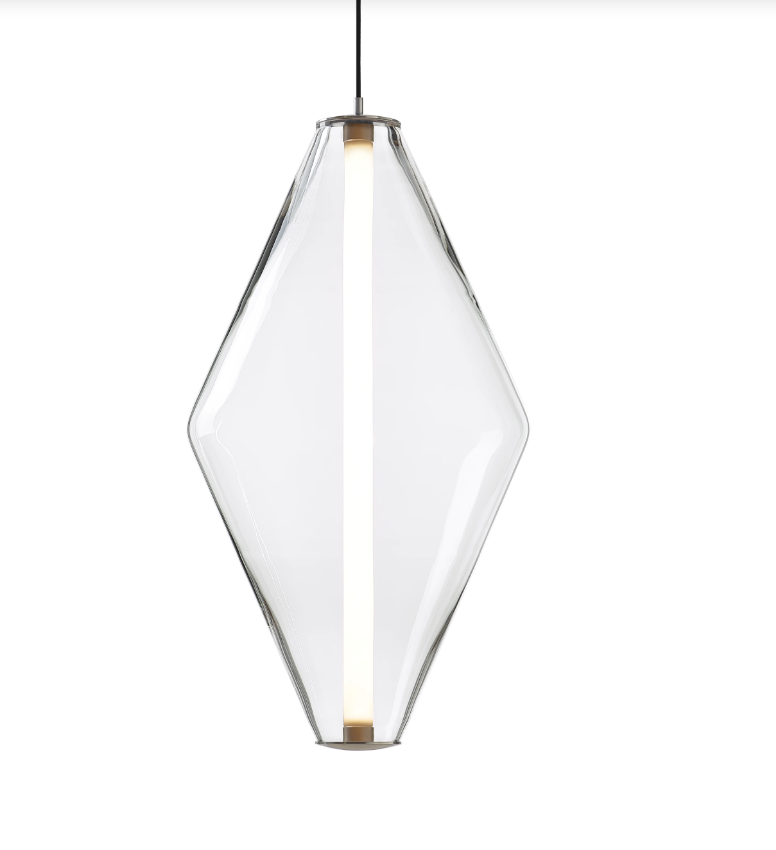 Bomma Luxusní závěsné svítidlo Buoy Double cone bez baldachýnu Povrch Montury: Černá, Barva skla: Čirá