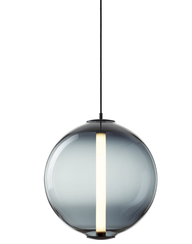 Bomma Luxusní závěsné svítidlo Buoy Sphere bez baldachýnu Povrch Montury: Černá, Barva skla: Čirá