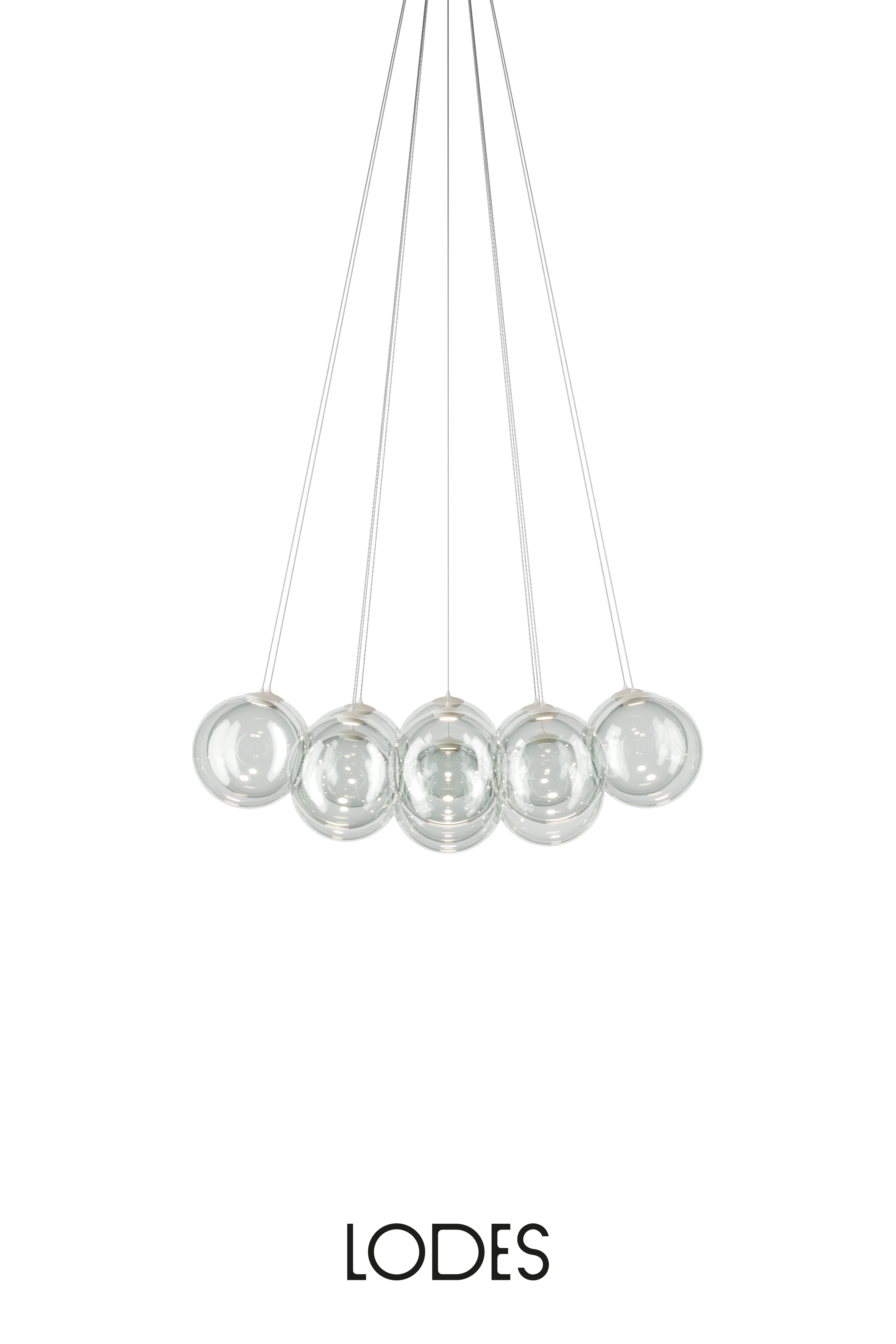 Levně Lodes Designové závěsné LED svítidlo RANDOM CLOUD, 14x ø23cm, š. 103 cm, CRI90 Barva: Transparentní, Teplota světla: 2700K - teplá bílá