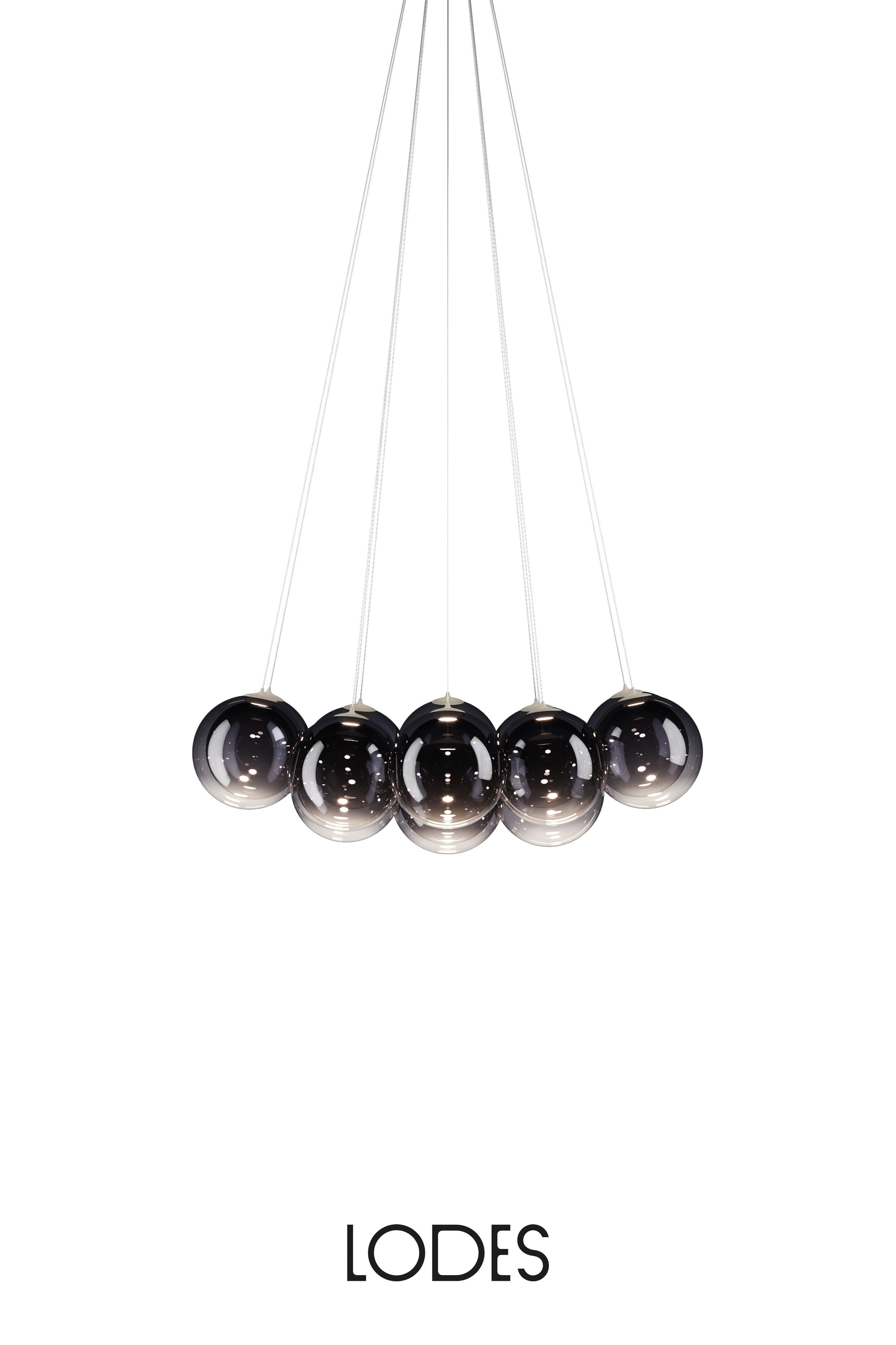 Levně Lodes Designové závěsné LED svítidlo RANDOM CLOUD, 14x ø23cm, š. 103 cm, CRI90 Barva: Kouřová, Teplota světla: 2700K - teplá bílá