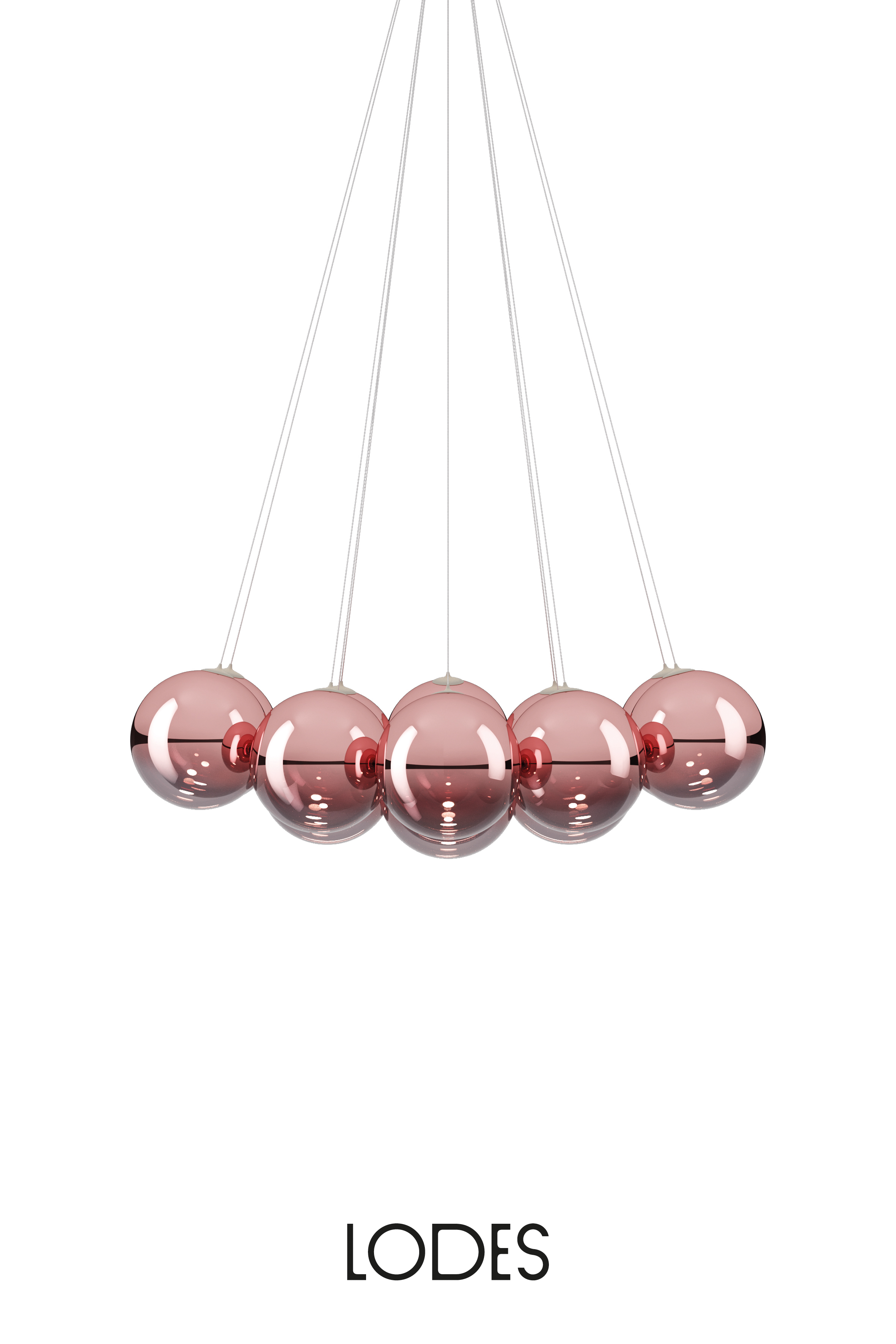 Levně Lodes Designové závěsné LED svítidlo RANDOM CLOUD, 14x ø28cm, š. 125 cm, CRI90 Barva: Rose gold, Teplota světla: 2700K - teplá bílá