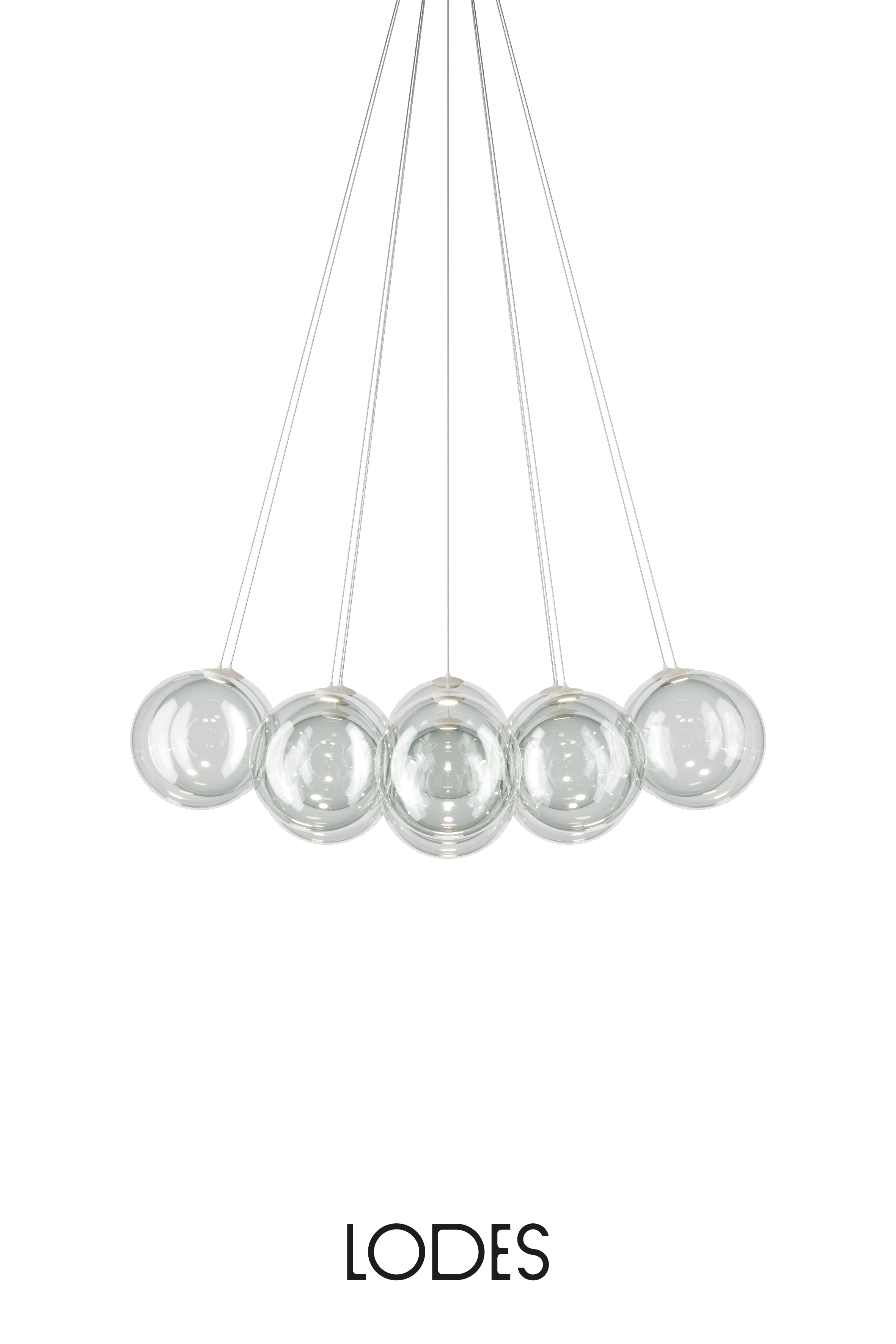 Levně Lodes Designové závěsné LED svítidlo RANDOM CLOUD, 14x ø28cm, š. 125 cm, CRI90 Barva: Transparentní, Teplota světla: 2700K - teplá bílá
