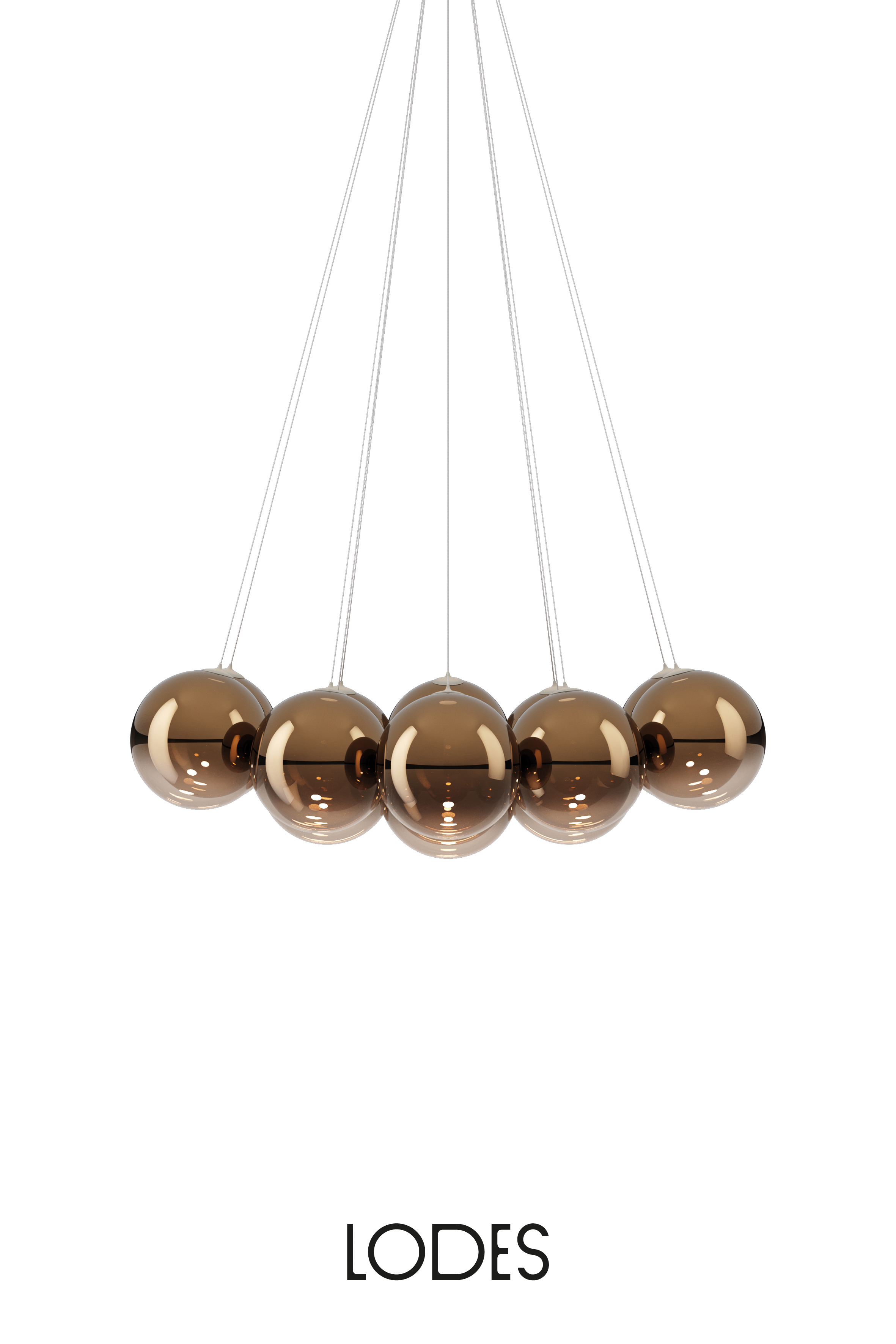 Levně Lodes Designové závěsné LED svítidlo RANDOM CLOUD, 14x ø28cm, š. 125 cm, CRI90 Barva: Bronzová, Teplota světla: 2700K - teplá bílá