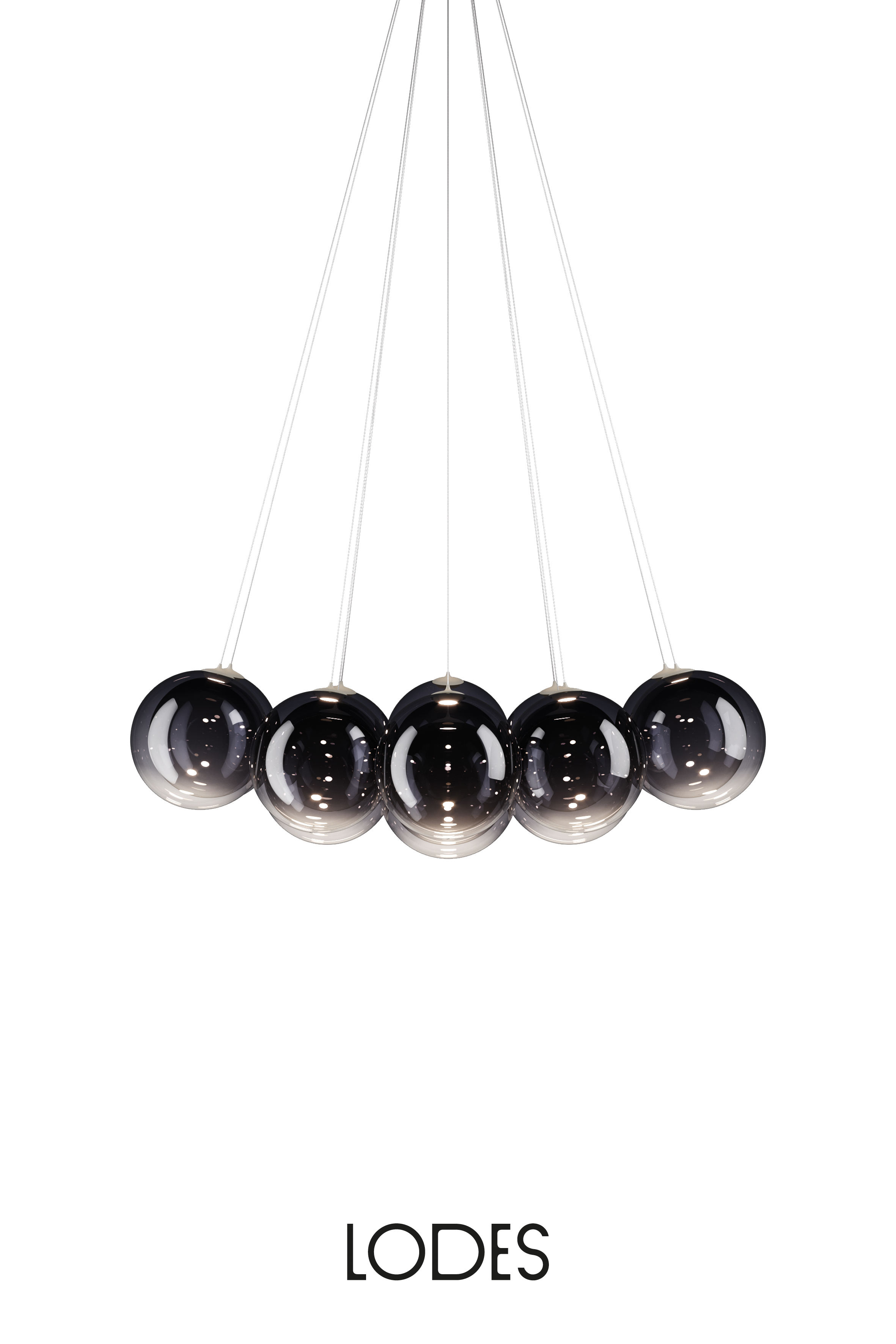 Levně Lodes Designové závěsné LED svítidlo RANDOM CLOUD, 14x ø28cm, š. 125 cm, CRI90 Barva: Kouřová, Teplota světla: 3000K - teplá bílá