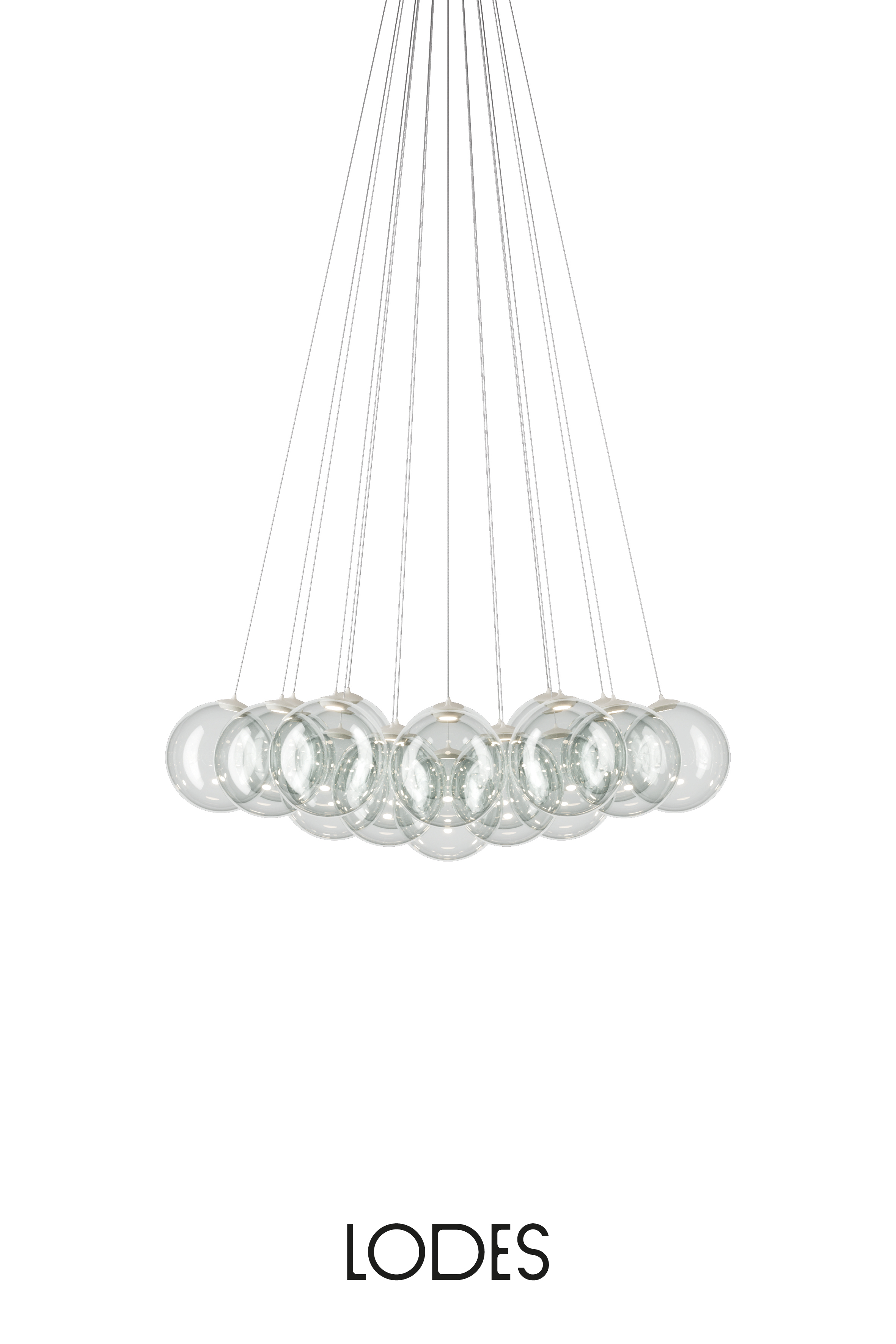 Levně Lodes Designové závěsné LED svítidlo RANDOM CLOUD, 19x ø23cm, š. 115 cm, CRI90 Barva: Transparentní, Teplota světla: 3000K - teplá bílá