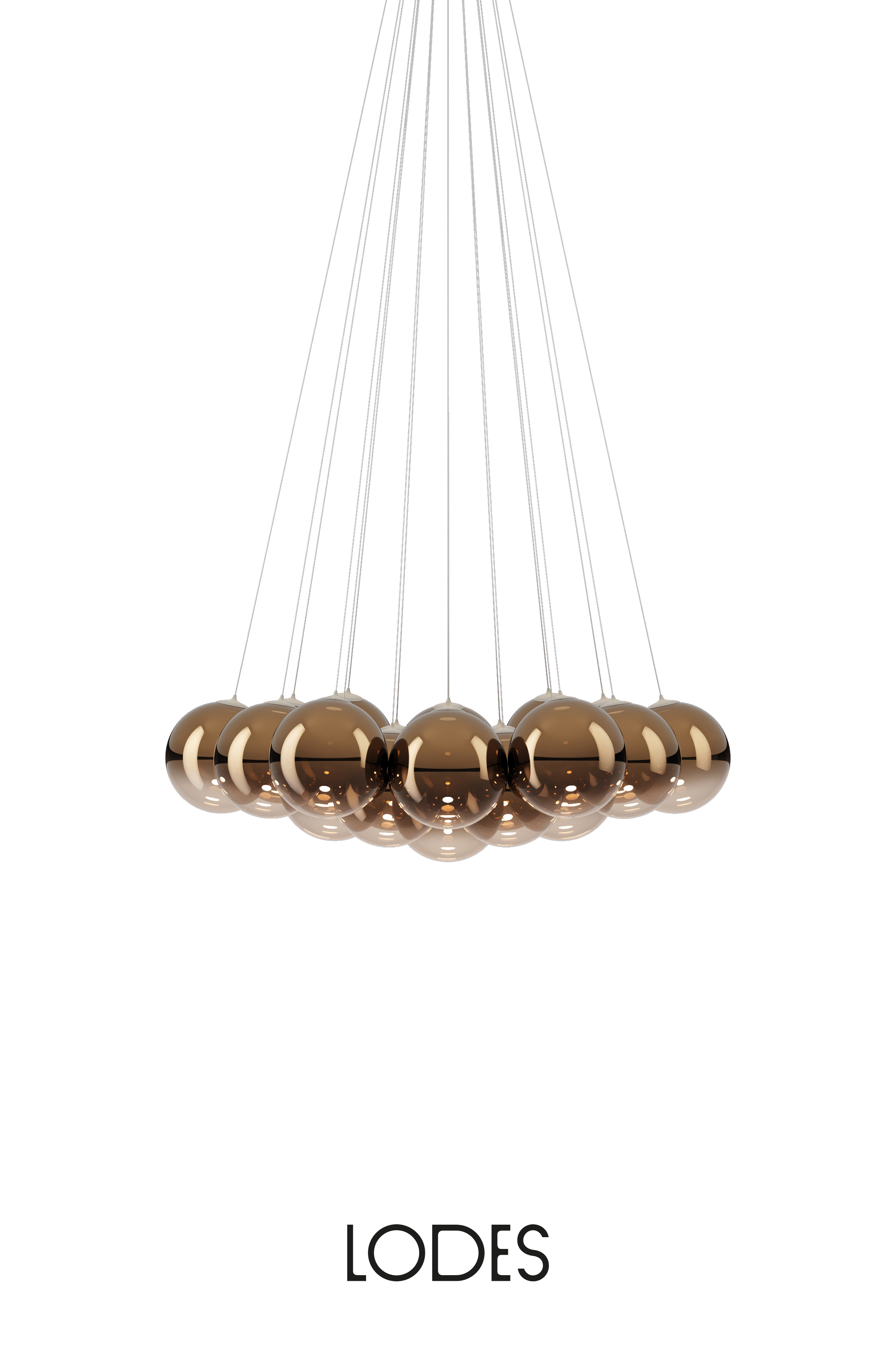 Levně Lodes Designové závěsné LED svítidlo RANDOM CLOUD, 19x ø23cm, š. 115 cm, CRI90 Barva: Bronzová, Teplota světla: 2700K - teplá bílá