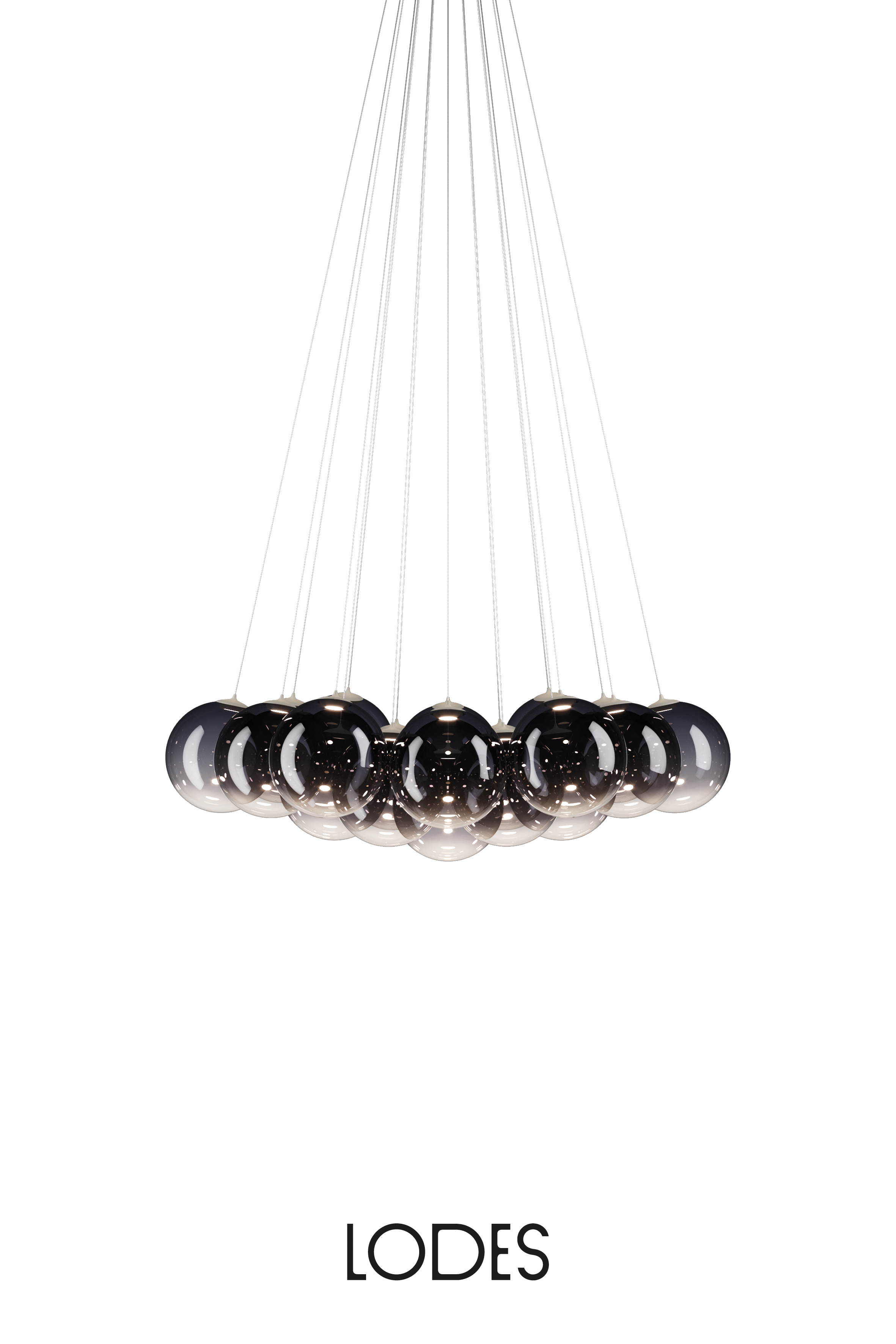 Levně Lodes Designové závěsné LED svítidlo RANDOM CLOUD, 19x ø23cm, š. 115 cm, CRI90 Barva: Kouřová, Teplota světla: 2700K - teplá bílá