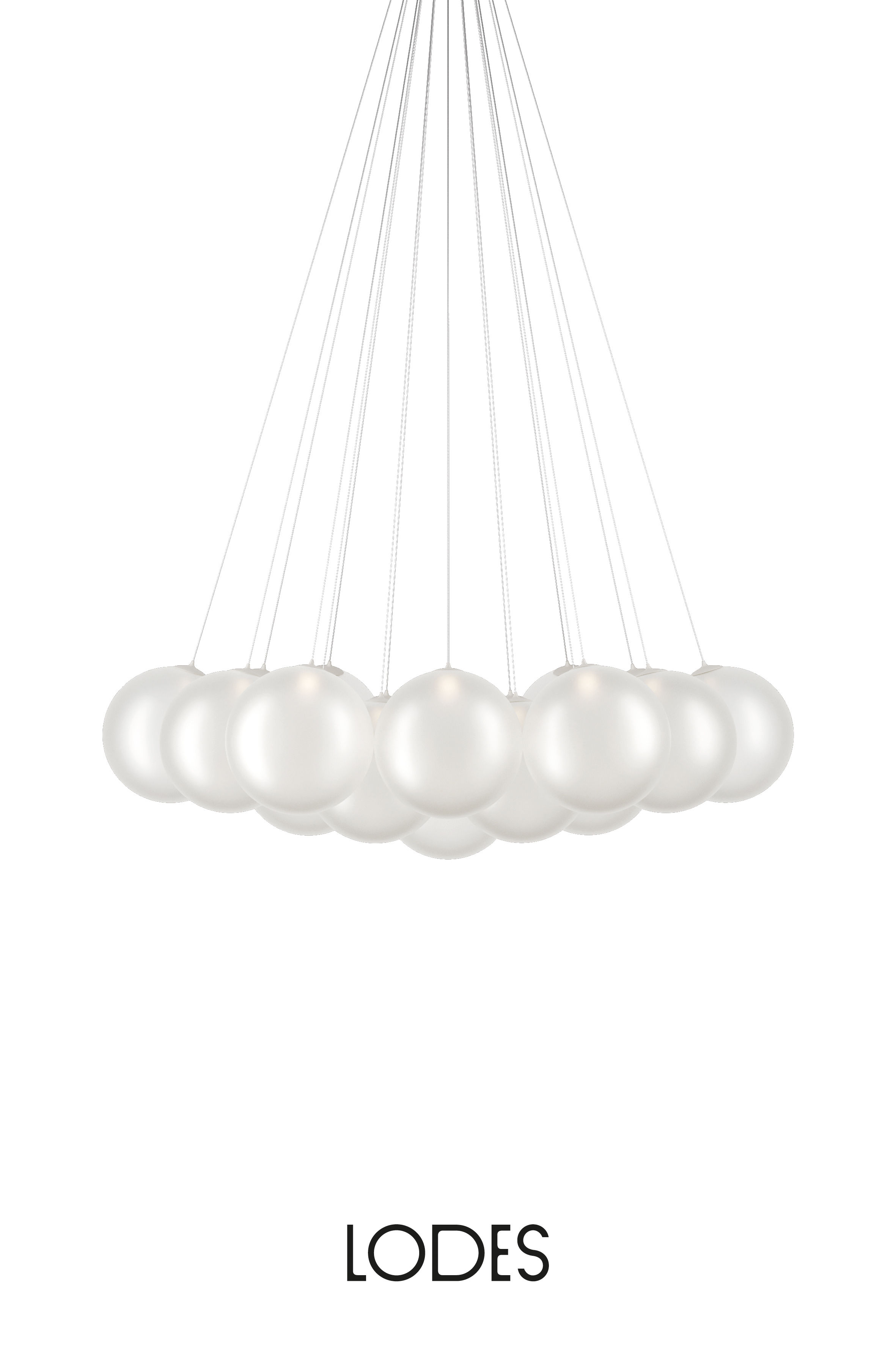 Levně Lodes Designové závěsné LED svítidlo RANDOM CLOUD, 19x ø28cm, š. 140 cm, CRI90 Barva: Sněhově bílá, Teplota světla: 2700K - teplá bílá