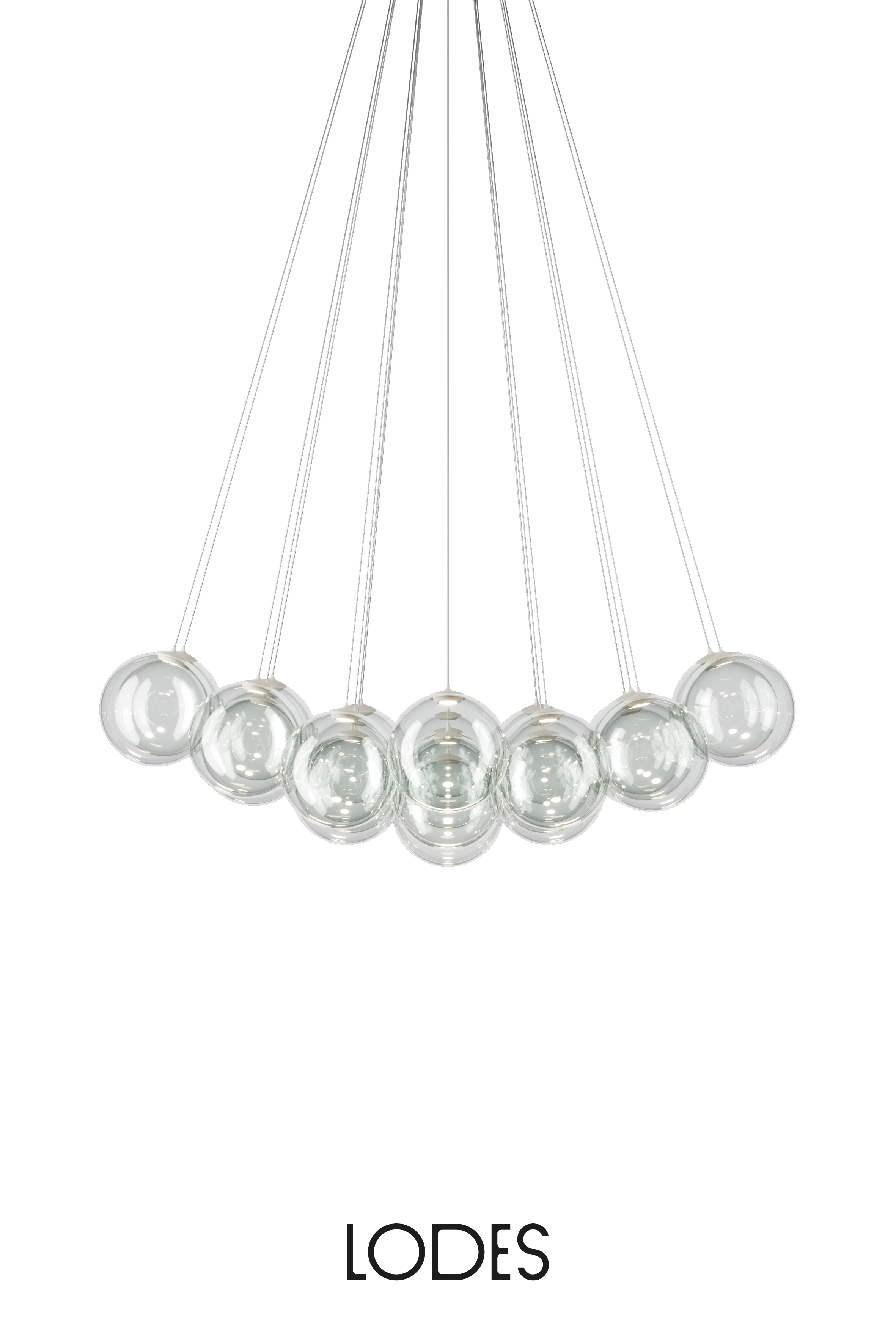 Levně Lodes Designové závěsné LED svítidlo RANDOM CLOUD, 23x ø23cm, š. 141 cm, CRI90 Barva: Transparentní, Teplota světla: 2700K - teplá bílá