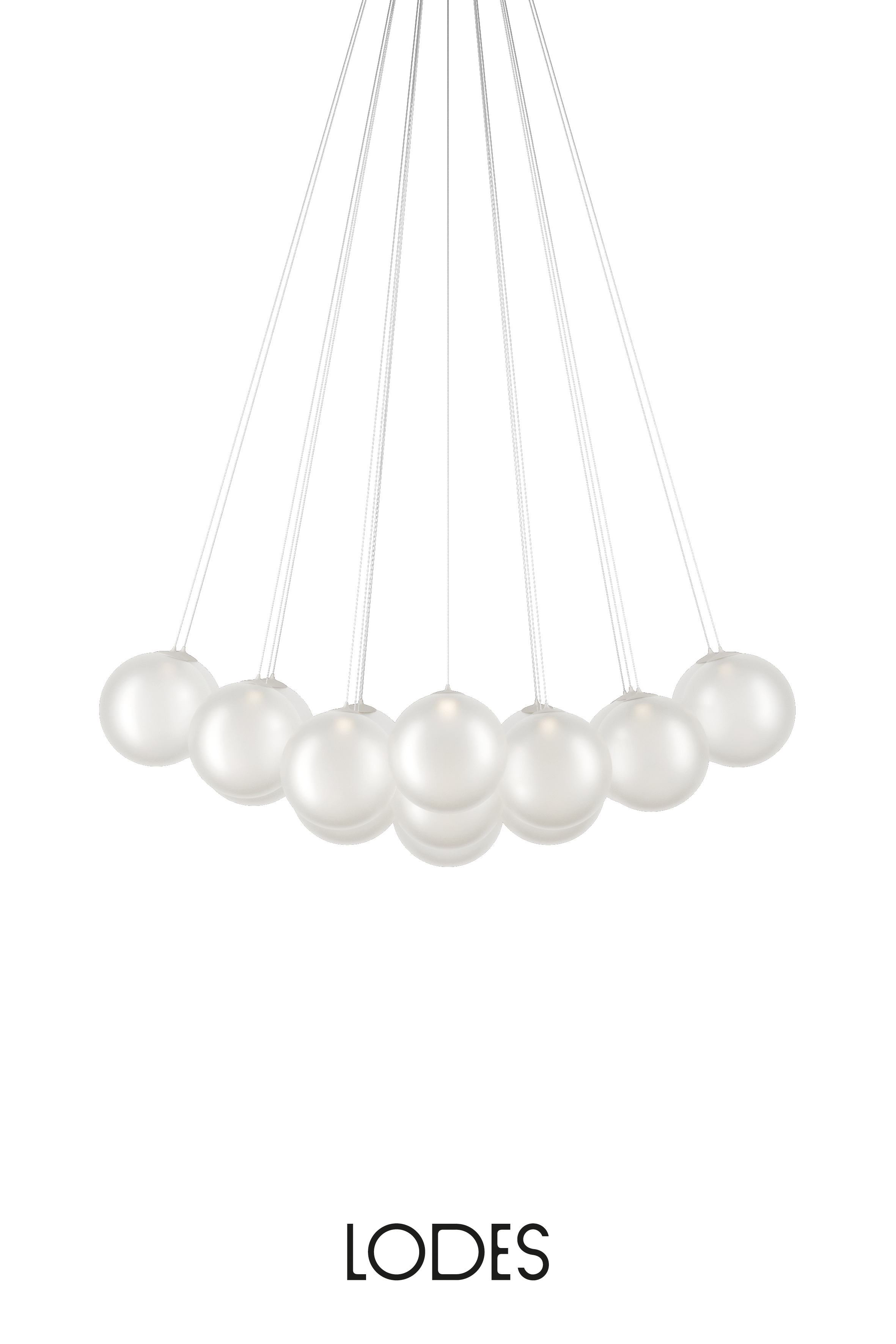 Levně Lodes Designové závěsné LED svítidlo RANDOM CLOUD, 23x ø23cm, š. 141 cm, CRI90 Barva: Sněhově bílá, Teplota světla: 2700K - teplá bílá