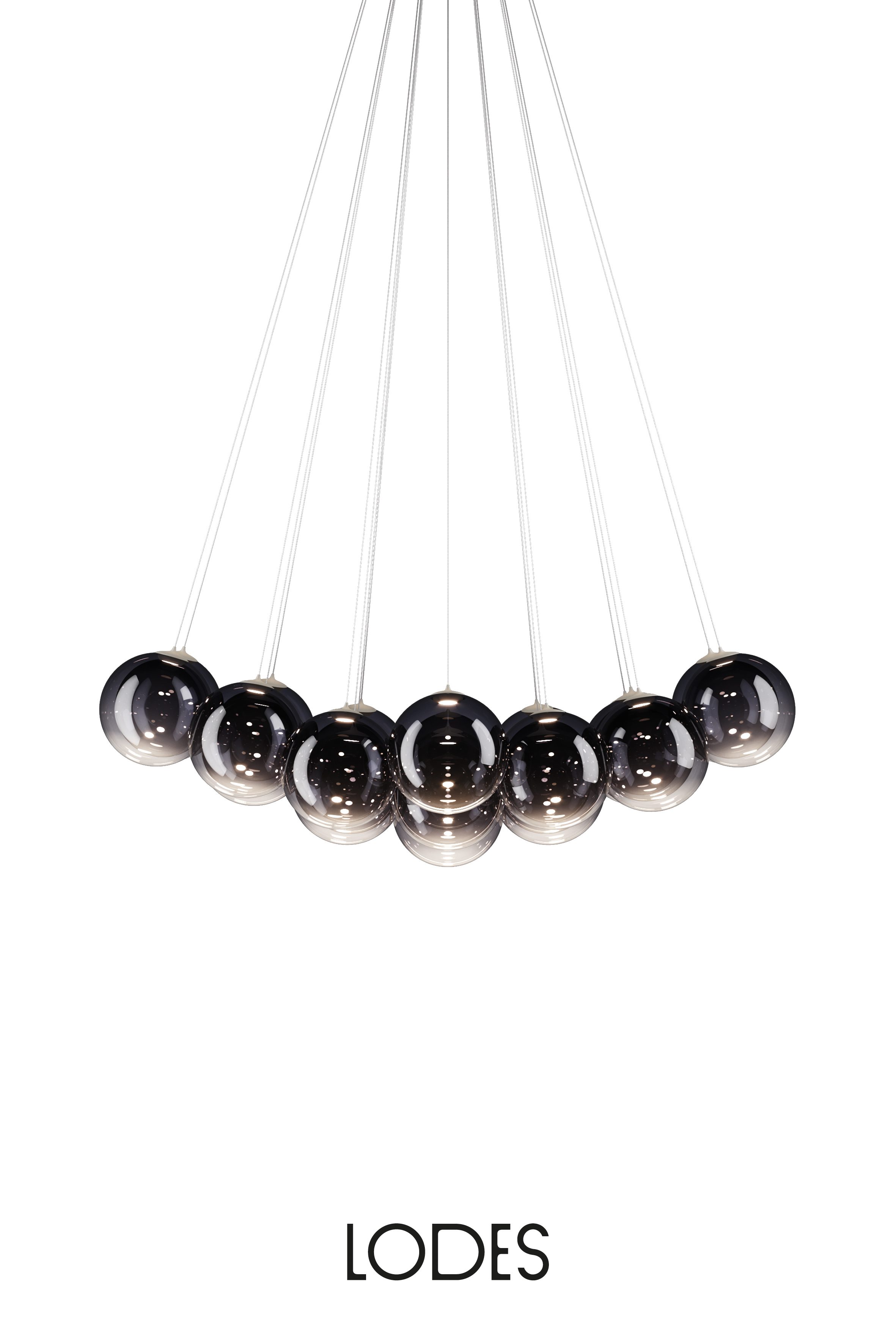 Levně Lodes Designové závěsné LED svítidlo RANDOM CLOUD, 23x ø23cm, š. 141 cm, CRI90 Barva: Kouřová, Teplota světla: 2700K - teplá bílá