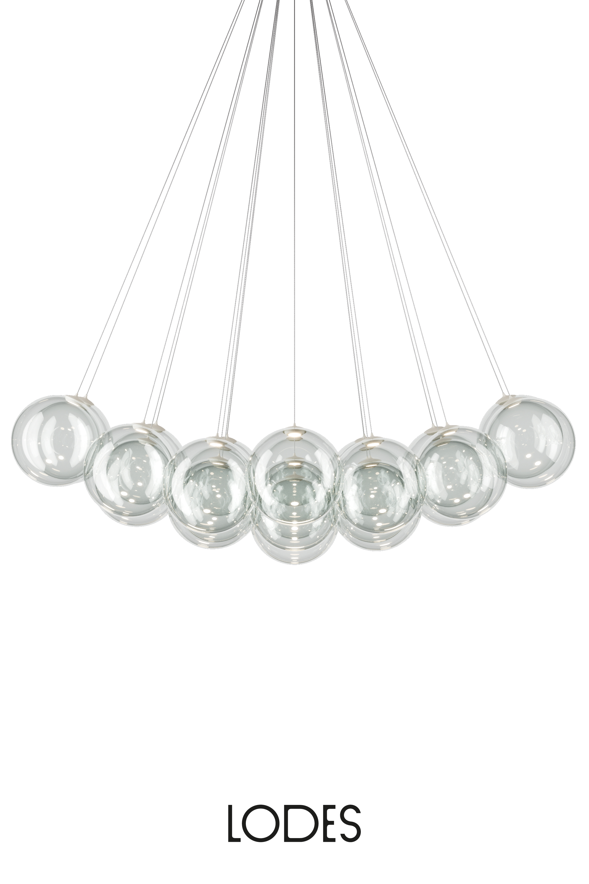 Levně Lodes Designové závěsné LED svítidlo RANDOM CLOUD, 23x ø28cm, š. 172 cm, CRI90 Barva: Transparentní, Teplota světla: 2700K - teplá bílá