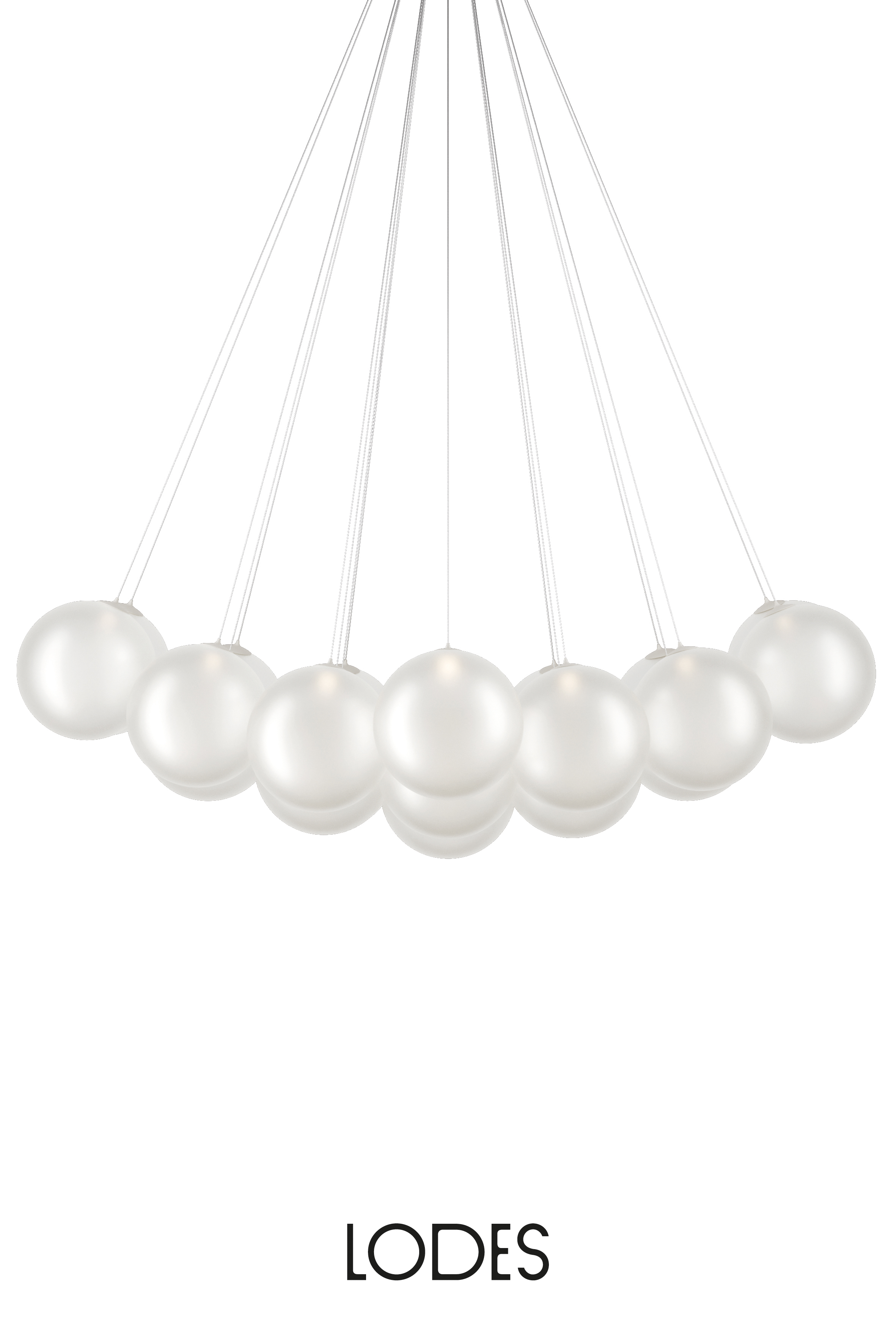Levně Lodes Designové závěsné LED svítidlo RANDOM CLOUD, 23x ø28cm, š. 172 cm, CRI90 Barva: Sněhově bílá, Teplota světla: 2700K - teplá bílá