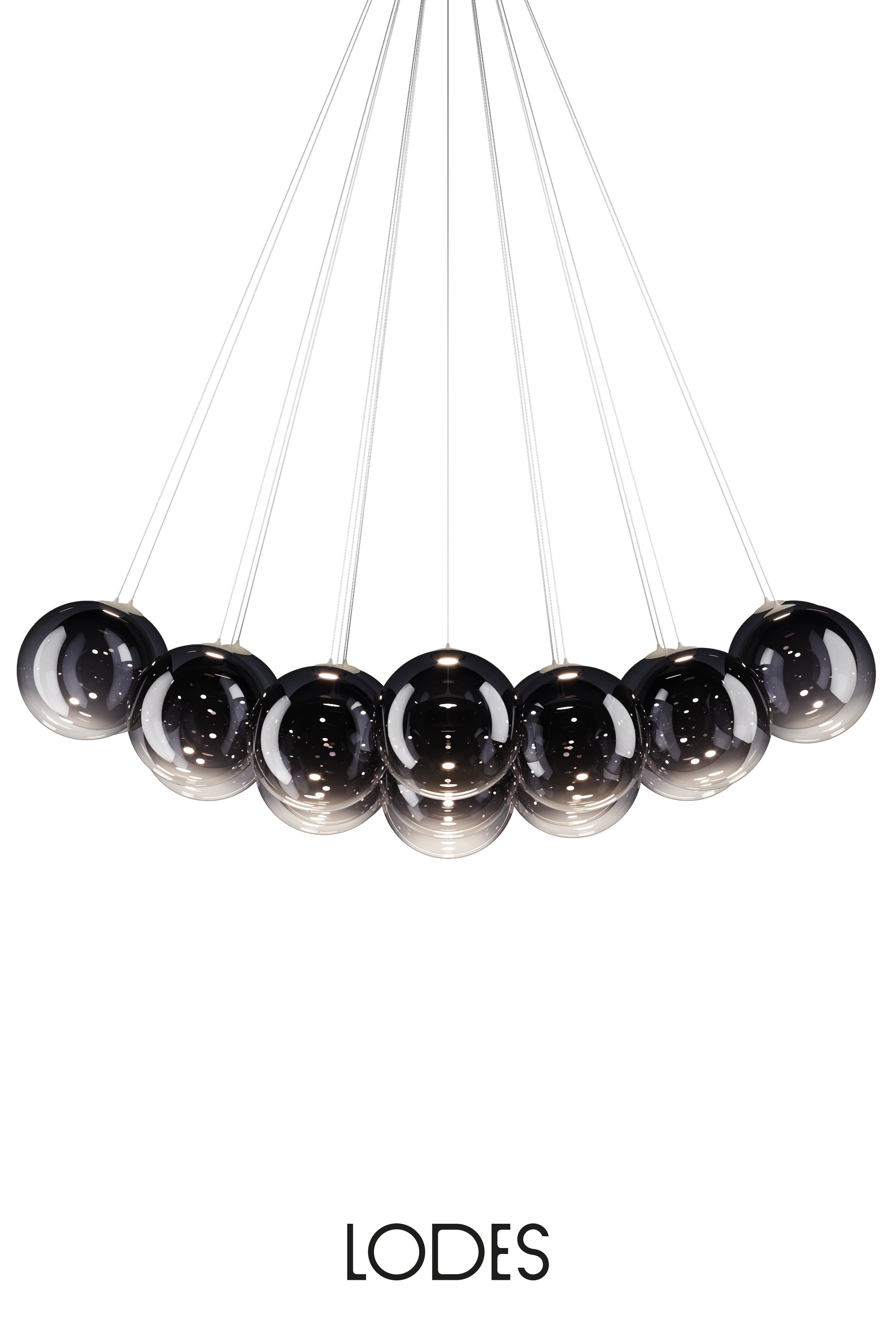 Levně Lodes Designové závěsné LED svítidlo RANDOM CLOUD, 23x ø28cm, š. 172 cm, CRI90 Barva: Kouřová, Teplota světla: 2700K - teplá bílá