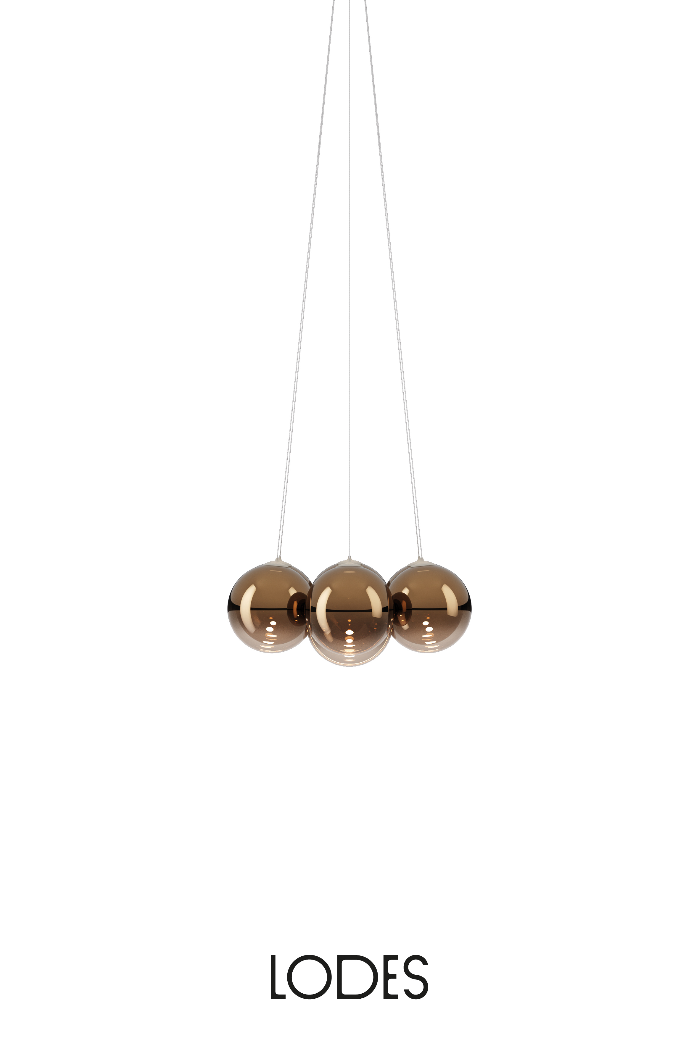 Levně Lodes Designové závěsné LED svítidlo RANDOM CLOUD, 7x ø23cm, š. 62 cm, CRI90 Barva: Bronzová, Teplota světla: 2700K - teplá bílá