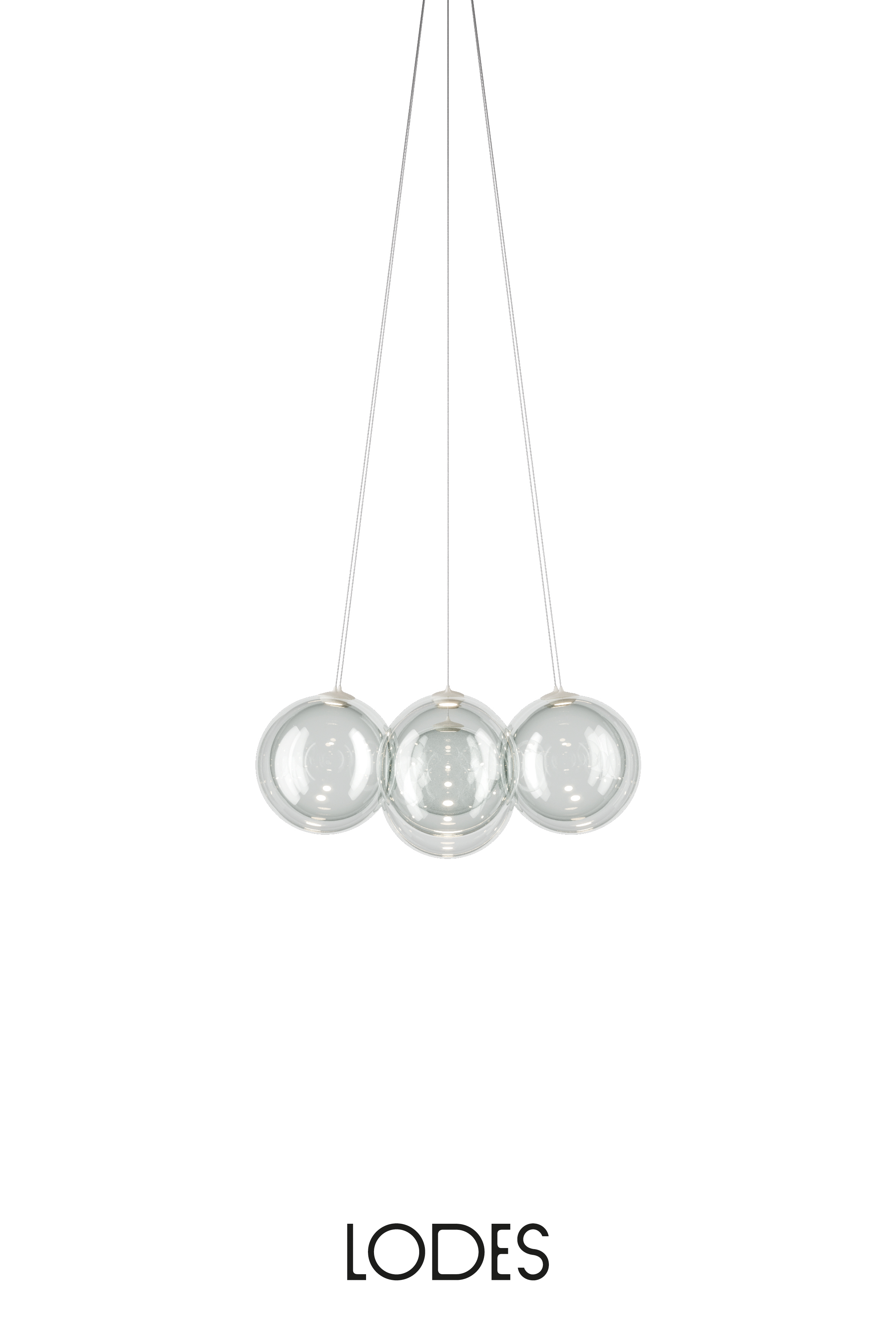 Levně Lodes Designové závěsné LED svítidlo RANDOM CLOUD, 7x ø28cm, š. 76 cm, CRI90 Barva: Transparentní, Teplota světla: 2700K - teplá bílá