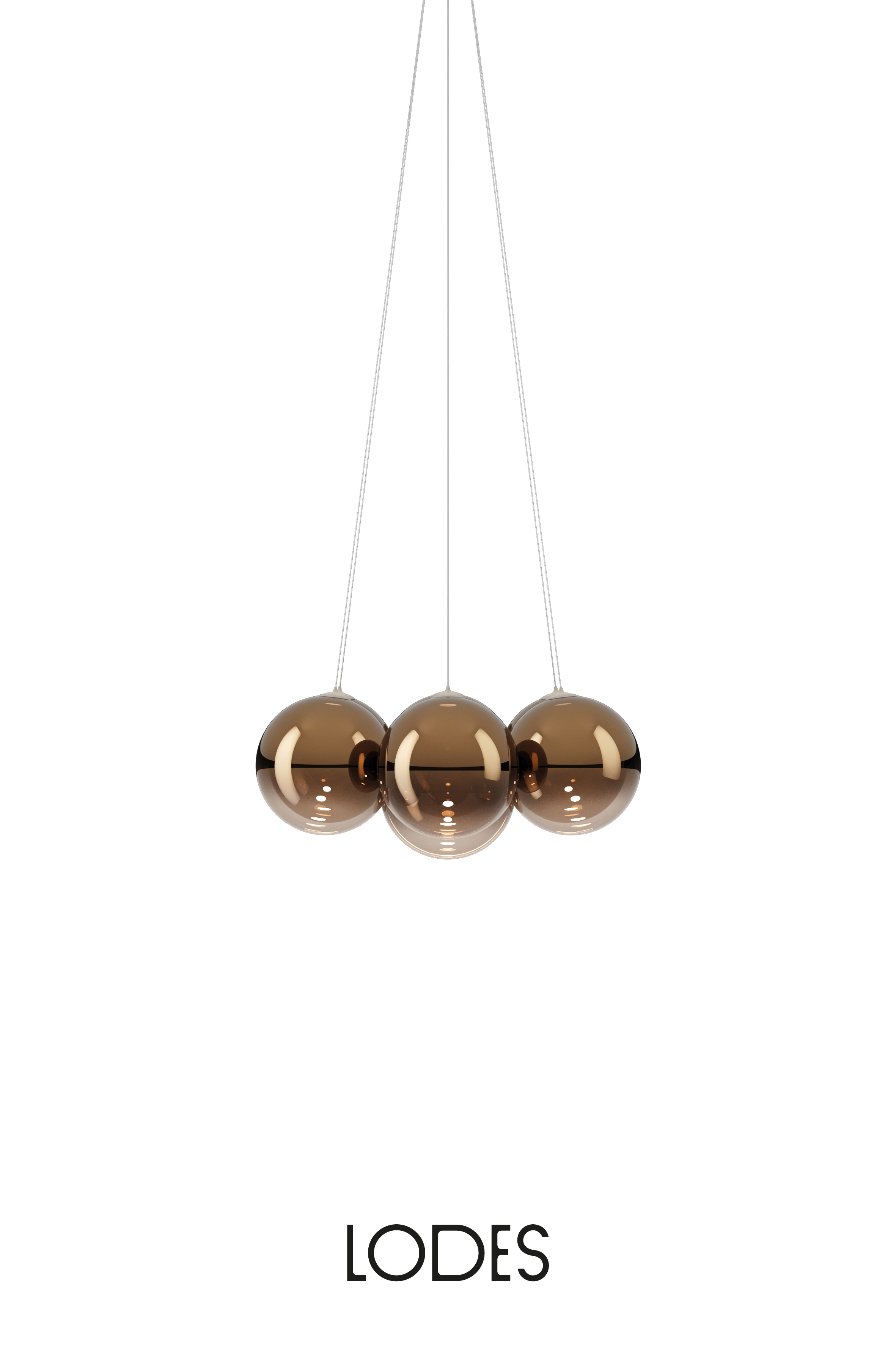 Levně Lodes Designové závěsné LED svítidlo RANDOM CLOUD, 7x ø28cm, š. 76 cm, CRI90 Barva: Bronzová, Teplota světla: 2700K - teplá bílá