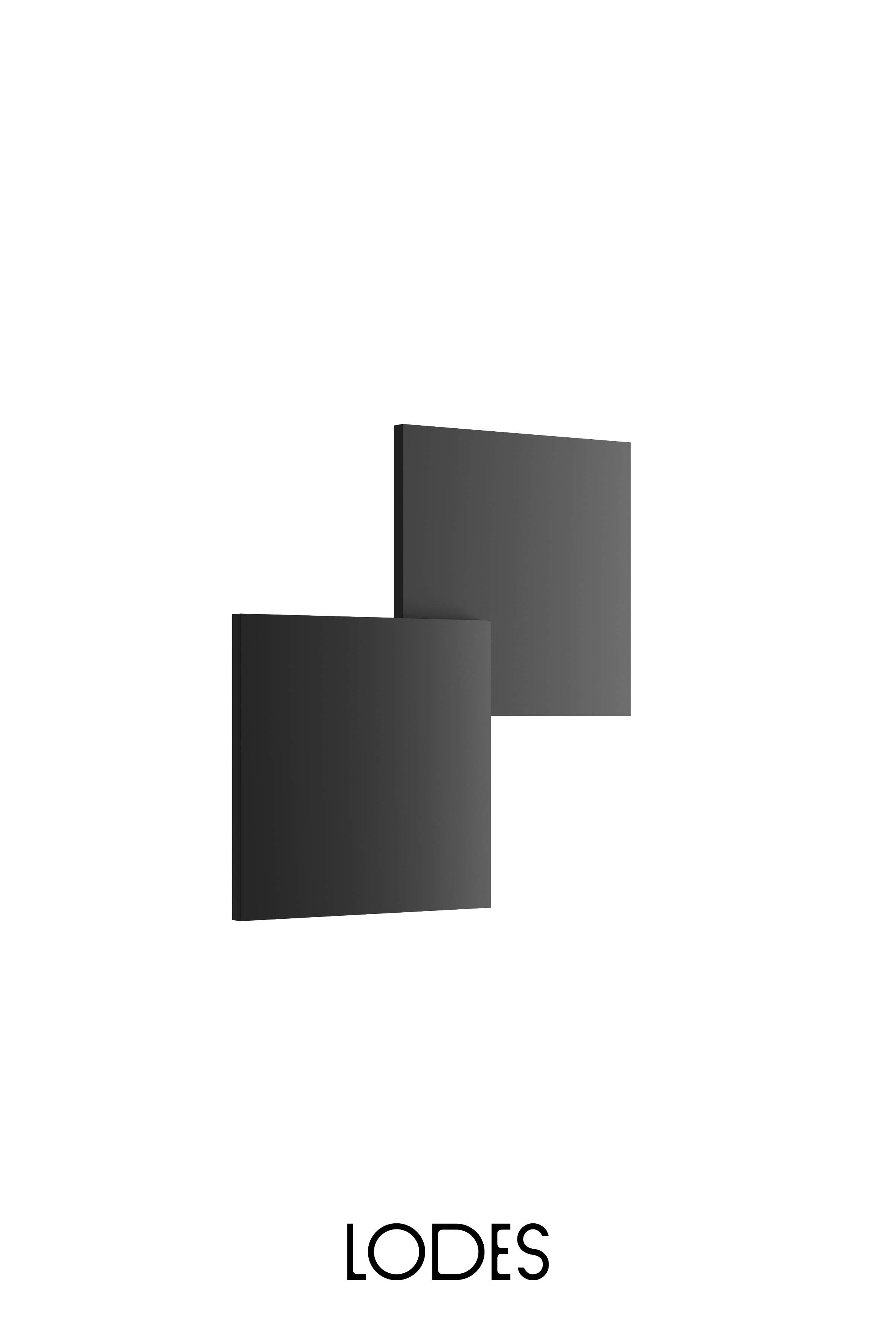 Levně Lodes LED stropní svítidlo Puzzle Double Square, v. 30 cm, 2x16W Barva: Matná černá, Teplota světla: 2700K - teplá bílá