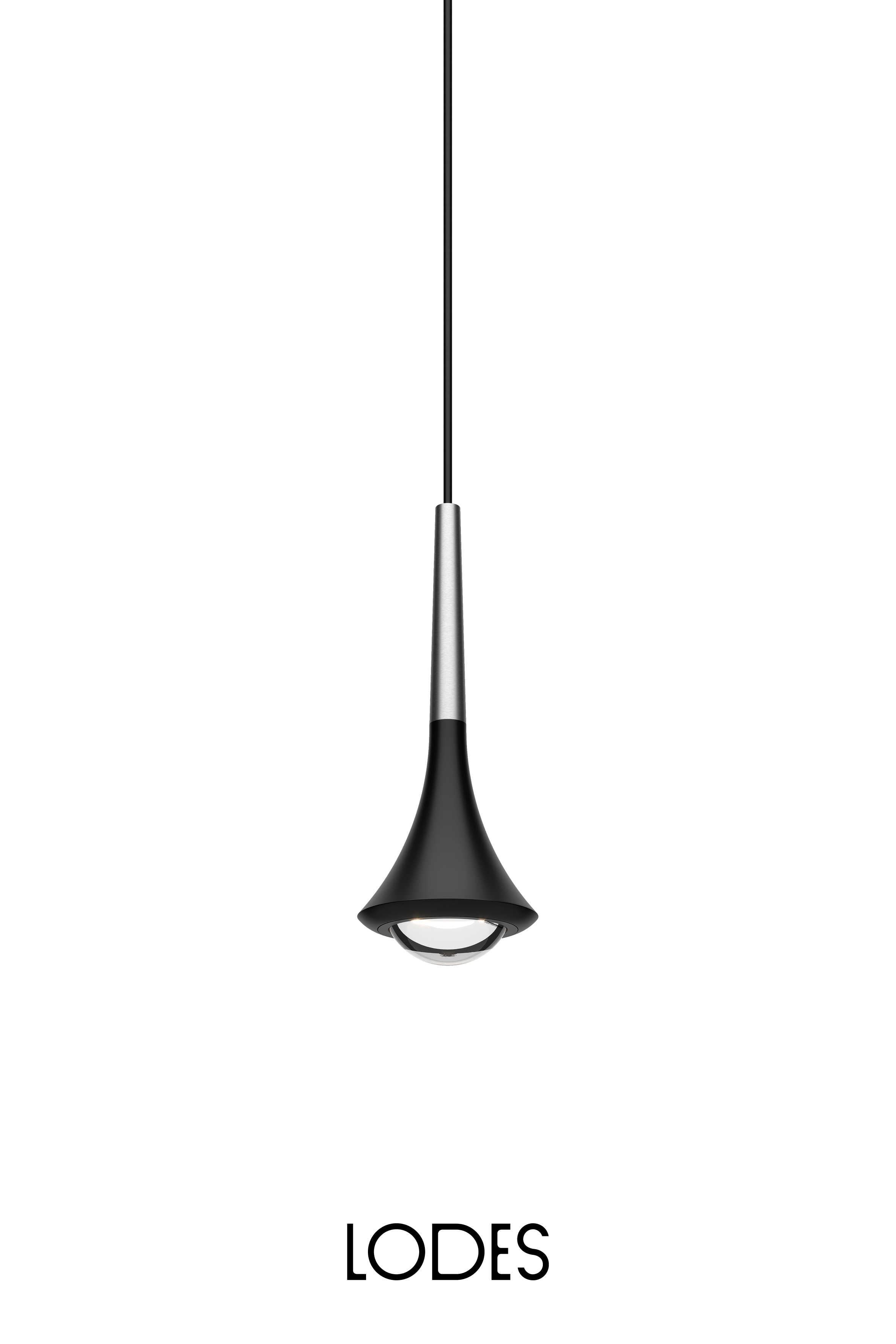 Levně Lodes Designové závěsné LED svítidlo RAIN, 7W, v. 21 cm, CRI90 Barva: Chrom, Teplota světla: 2700K - teplá bílá, Barva montury: Matná černá