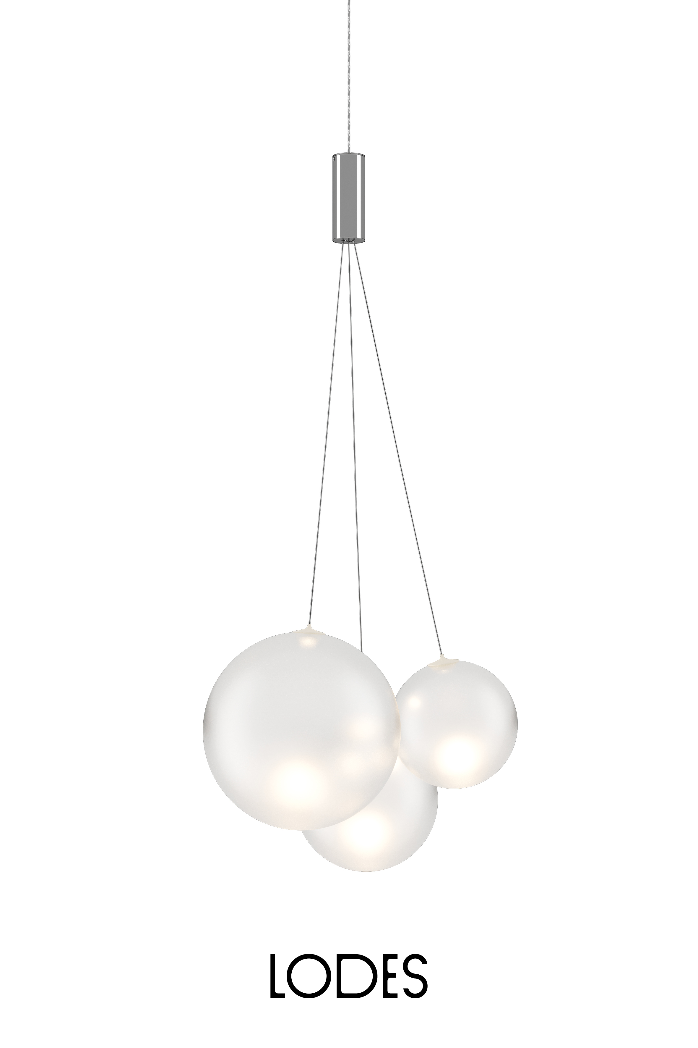 Levně Lodes Designové závěsné LED svítidlo RANDOM SUSPENSION, 3x1W, š. 29 cm, CRI90 Barva: Sněhově bílá, Teplota světla: 2700K - teplá bílá