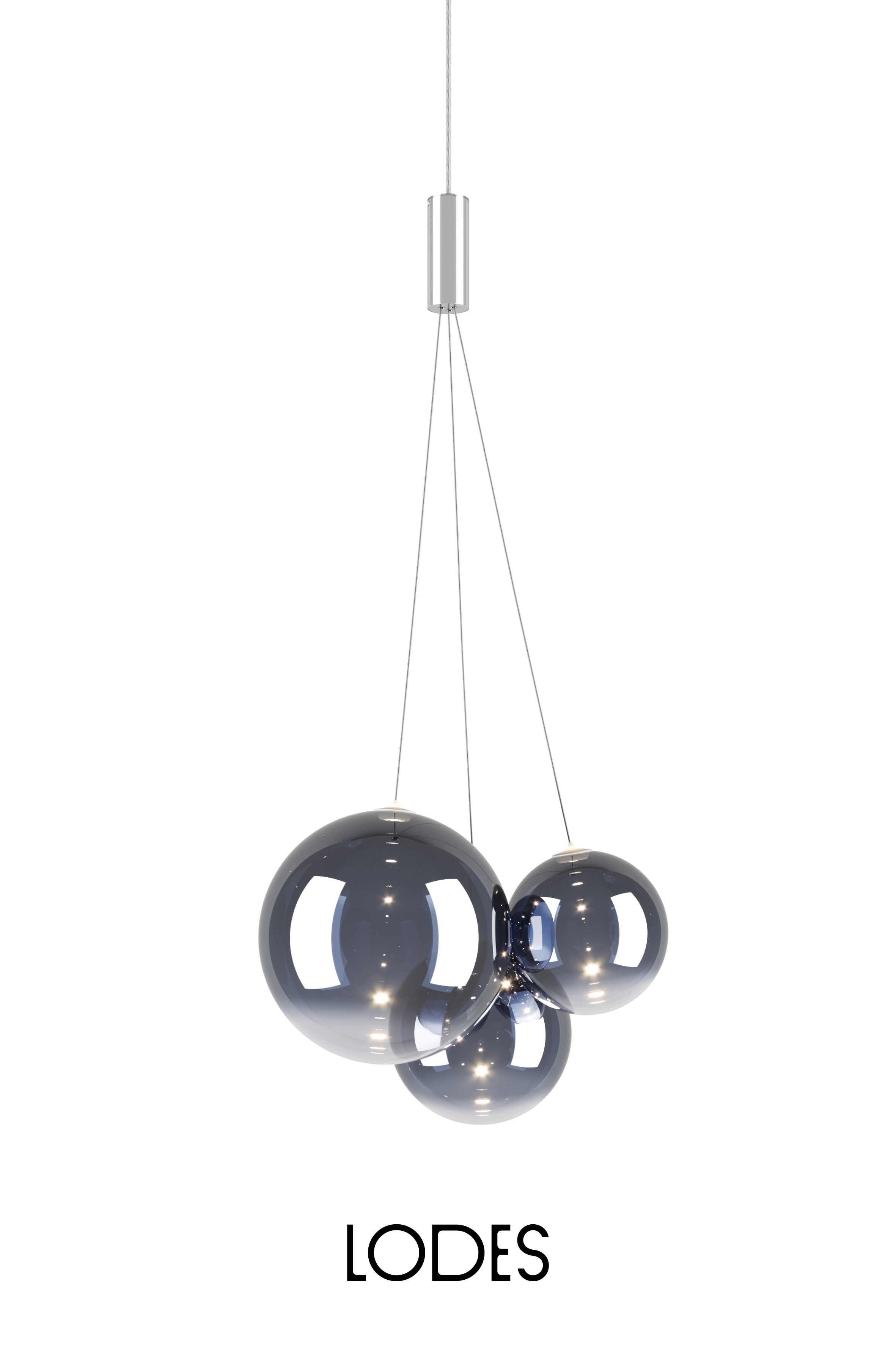 Levně Lodes Designové závěsné LED svítidlo RANDOM SUSPENSION, 3x1W, š. 29 cm, CRI90 Barva: Kouřová, Teplota světla: 2700K - teplá bílá