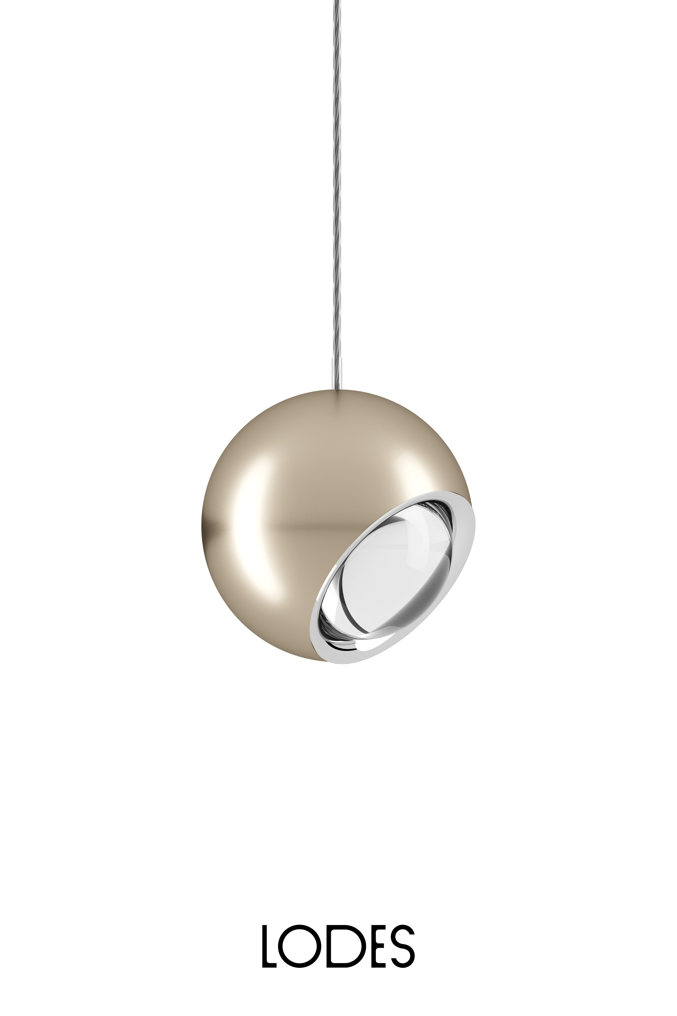 Levně Lodes Designové závěsné LED svítidlo SPIDER, 11W, ø 12 cm, CRI90 Barva: Champagne, Teplota světla: 2700K - teplá bílá