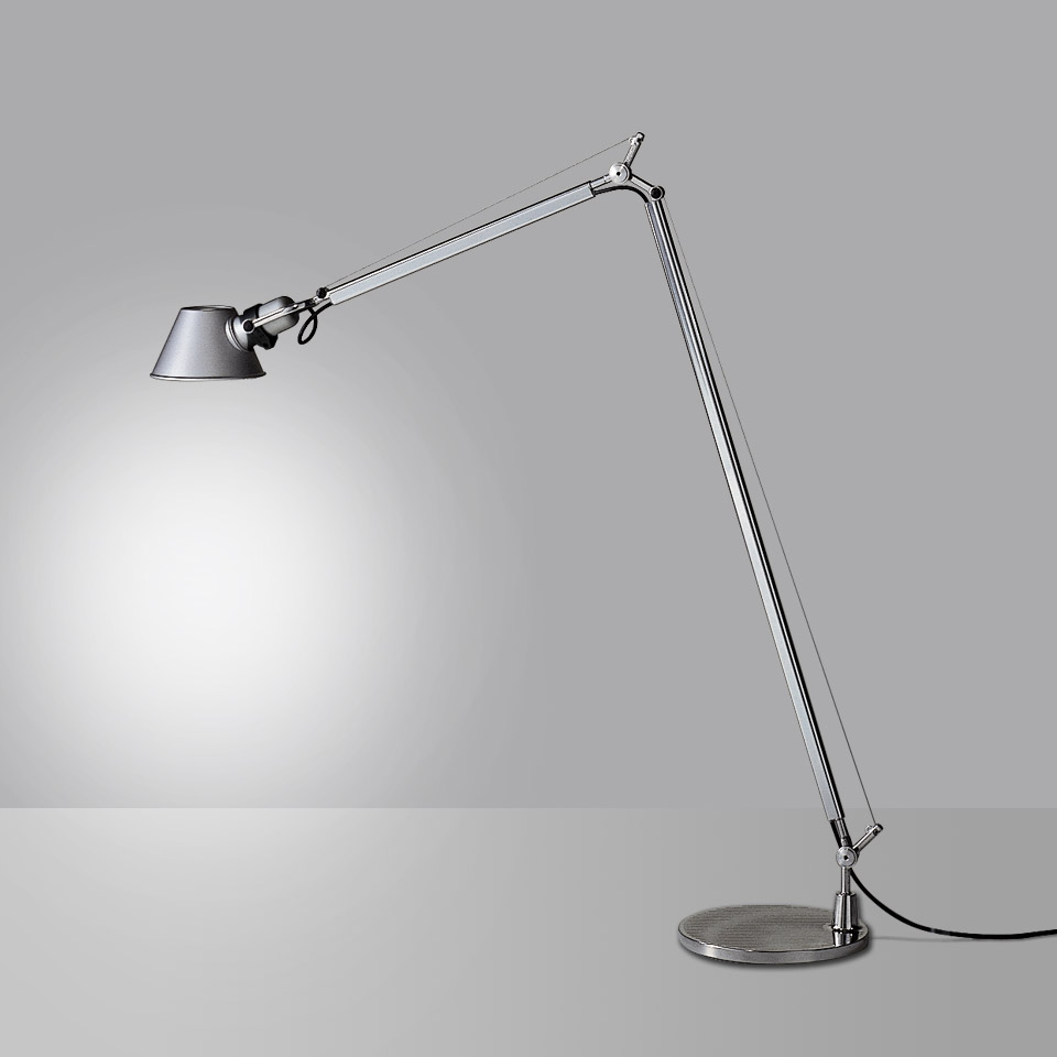 Levně Artemide Designová stojací lampa Tolomeo Reading Floor, 1xE27 Barva: Stříbrná