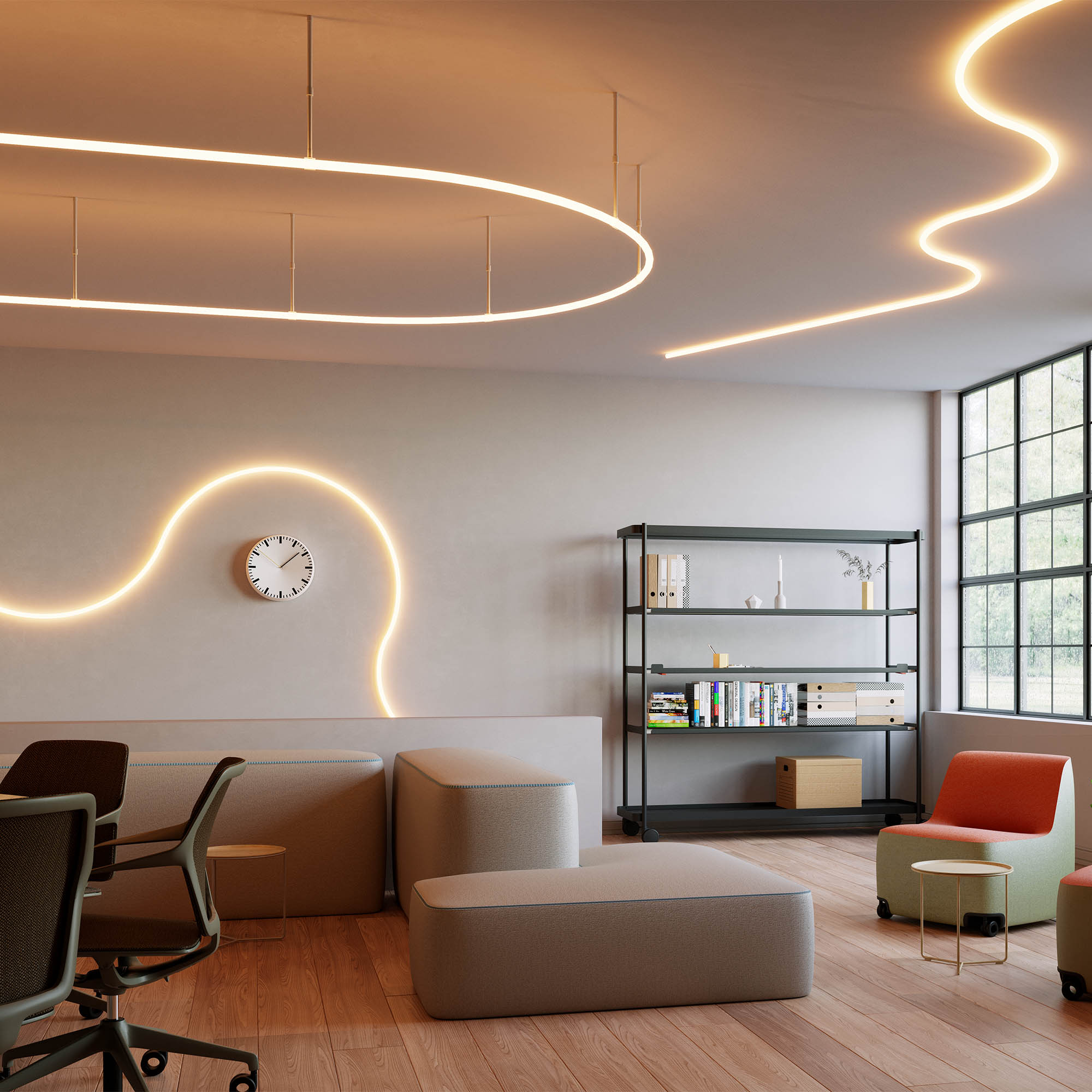 Arelux Flexibilní LED trubice XLOOP 18 ROUND, 48V Délka: 10m, Chromatičnost: 3000K