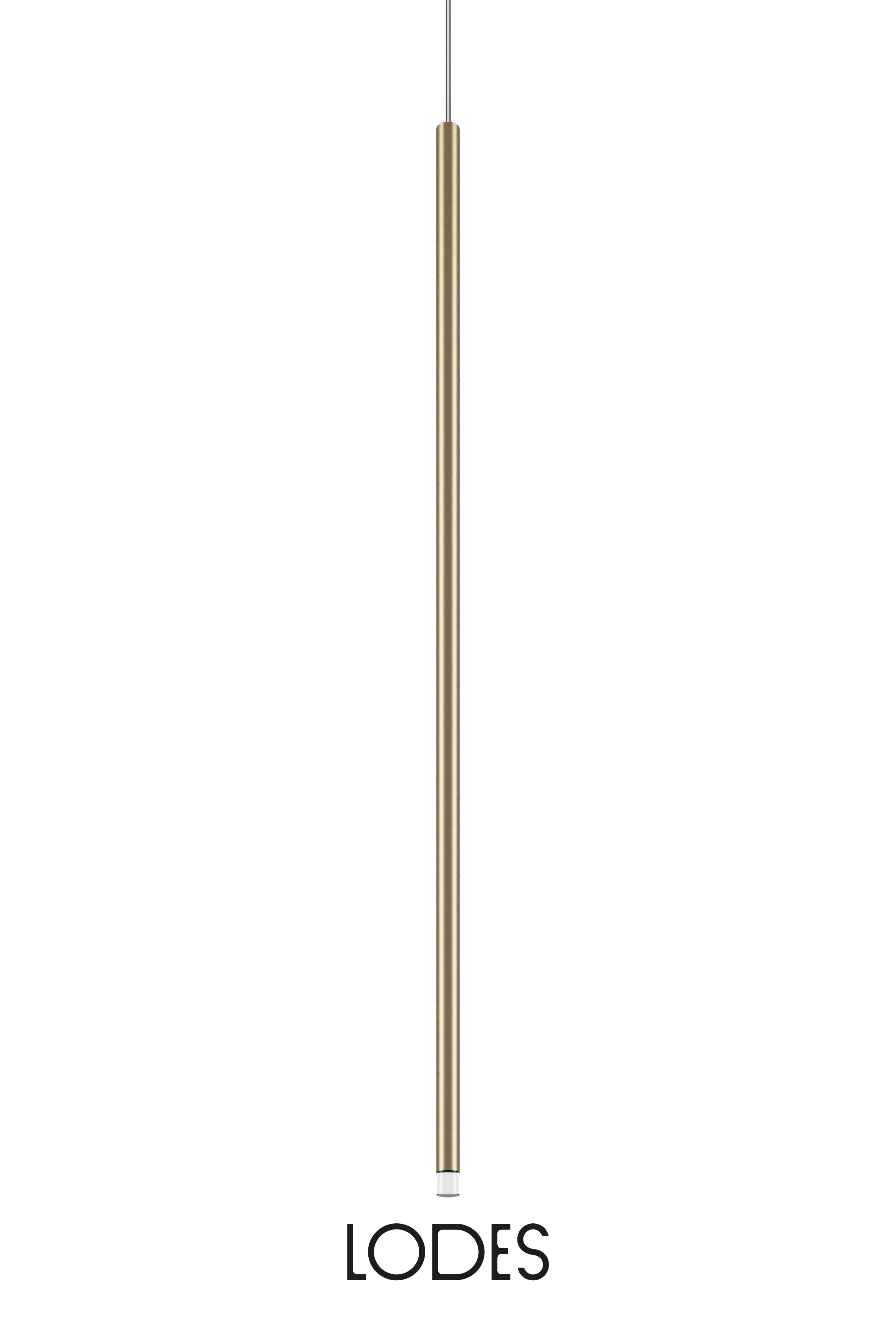 Levně Lodes LED závěsné svítidlo A-Tube Nano L, v.90cm, 1x3W Barva: Champagne, Teplota světla: 2700K - teplá bílá, Barva kabelu: transparentní