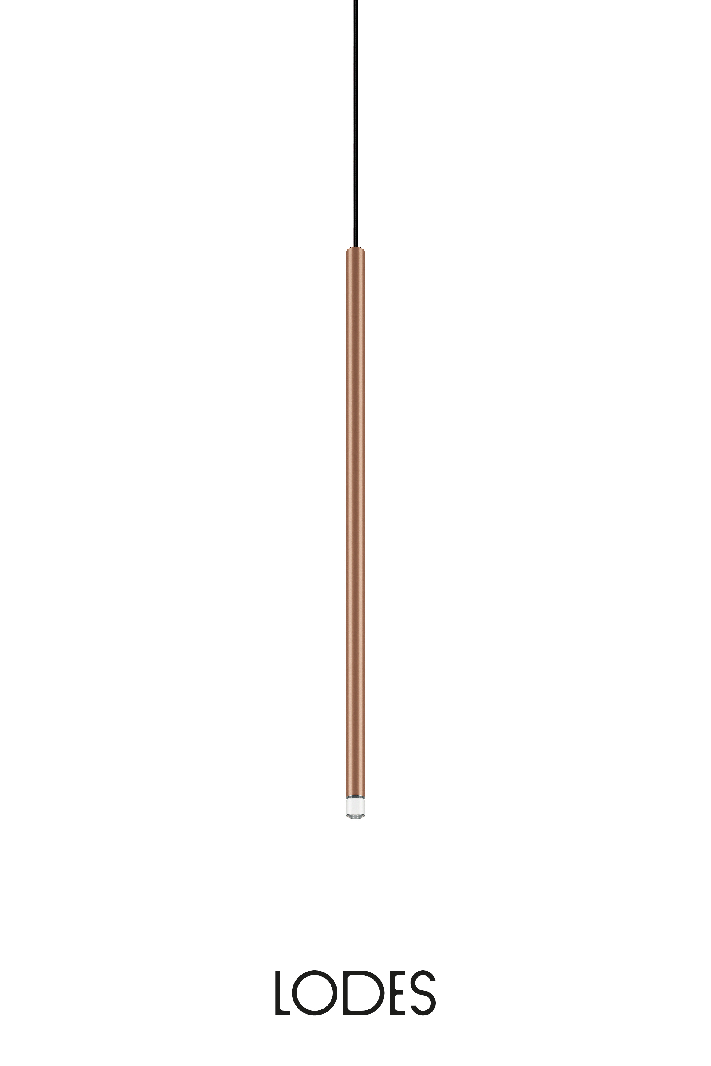Levně Lodes LED závěsné svítidlo A-Tube Nano M, v.60cm, 1x3W Barva: Terra, Teplota světla: 2700K - teplá bílá, Barva kabelu: černá
