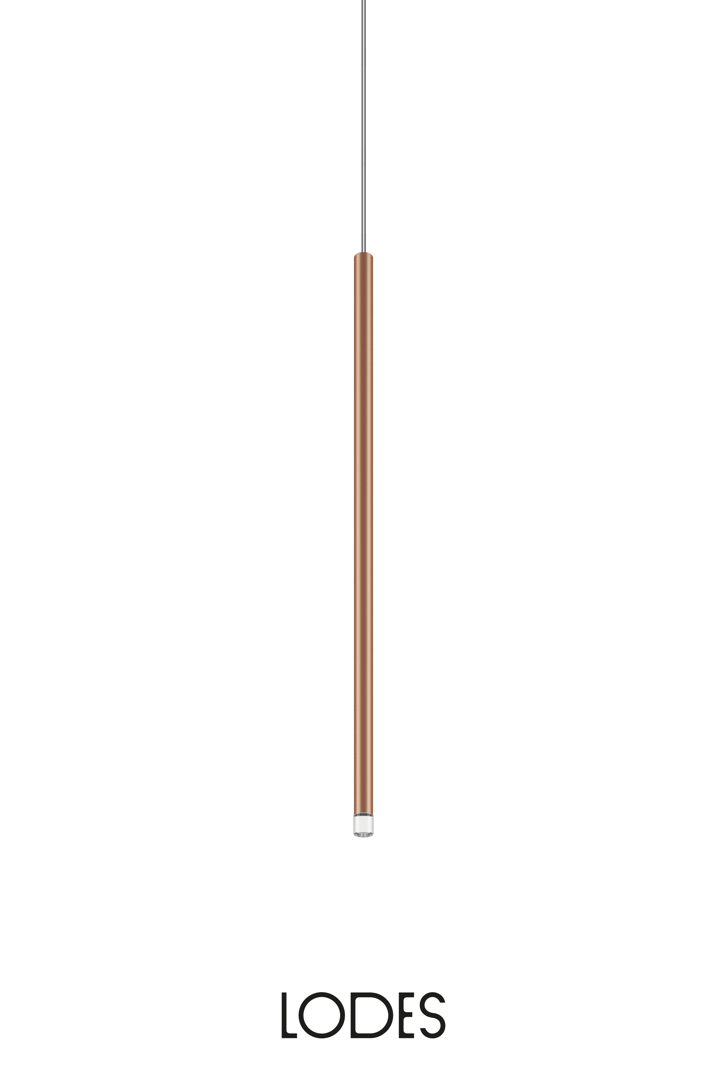 Levně Lodes LED závěsné svítidlo A-Tube Nano M, v.60cm, 1x3W Barva: Terra, Teplota světla: 2700K - teplá bílá, Barva kabelu: transparentní