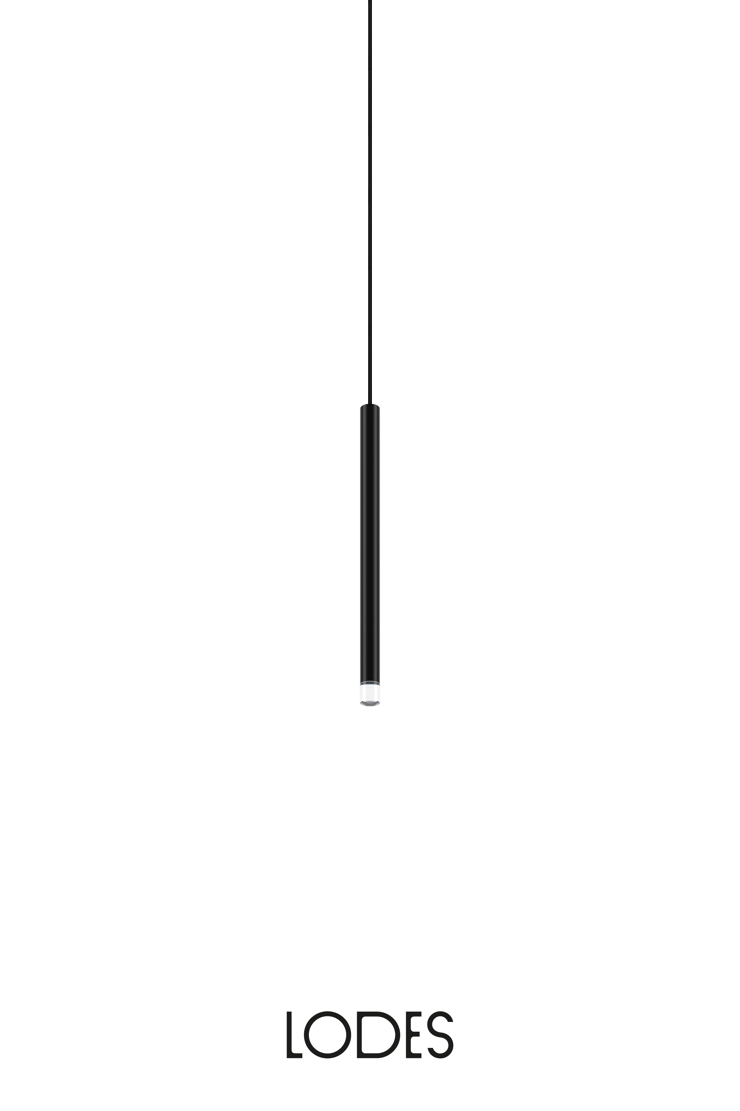 Levně Lodes LED závěsné svítidlo A-Tube Nano S, v.30cm, 1x3W Barva: Matná černá, Teplota světla: 2700K - teplá bílá, Barva kabelu: černá