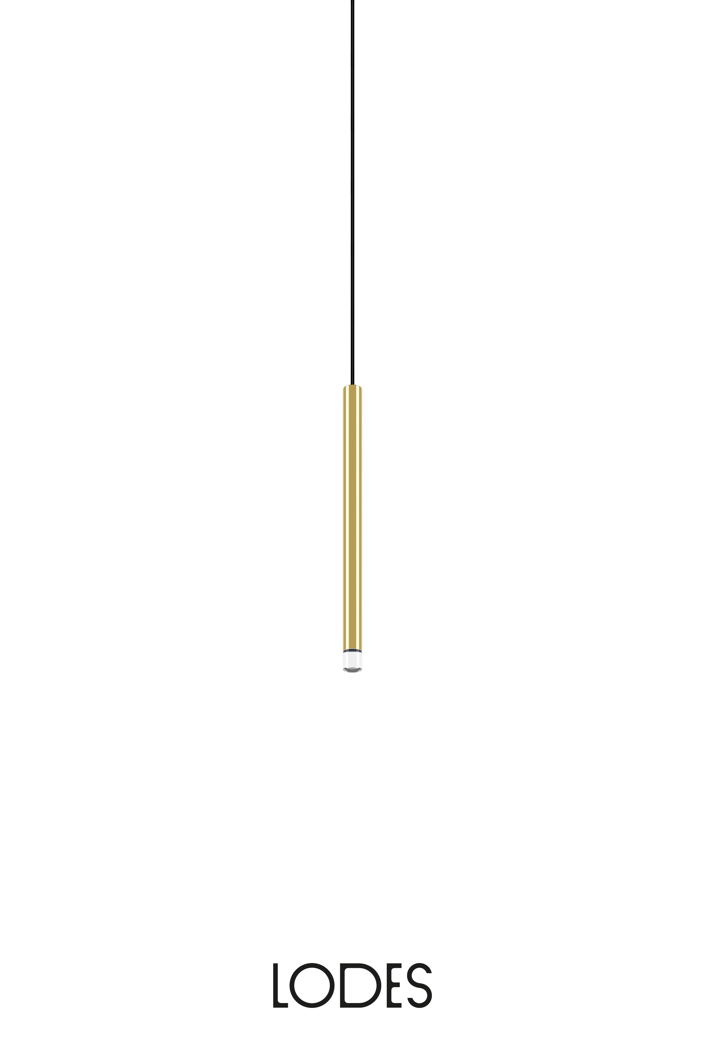 Levně Lodes LED závěsné svítidlo A-Tube Nano S, v.30cm, 1x3W Barva: Zlatá, Teplota světla: 2700K - teplá bílá, Barva kabelu: černá