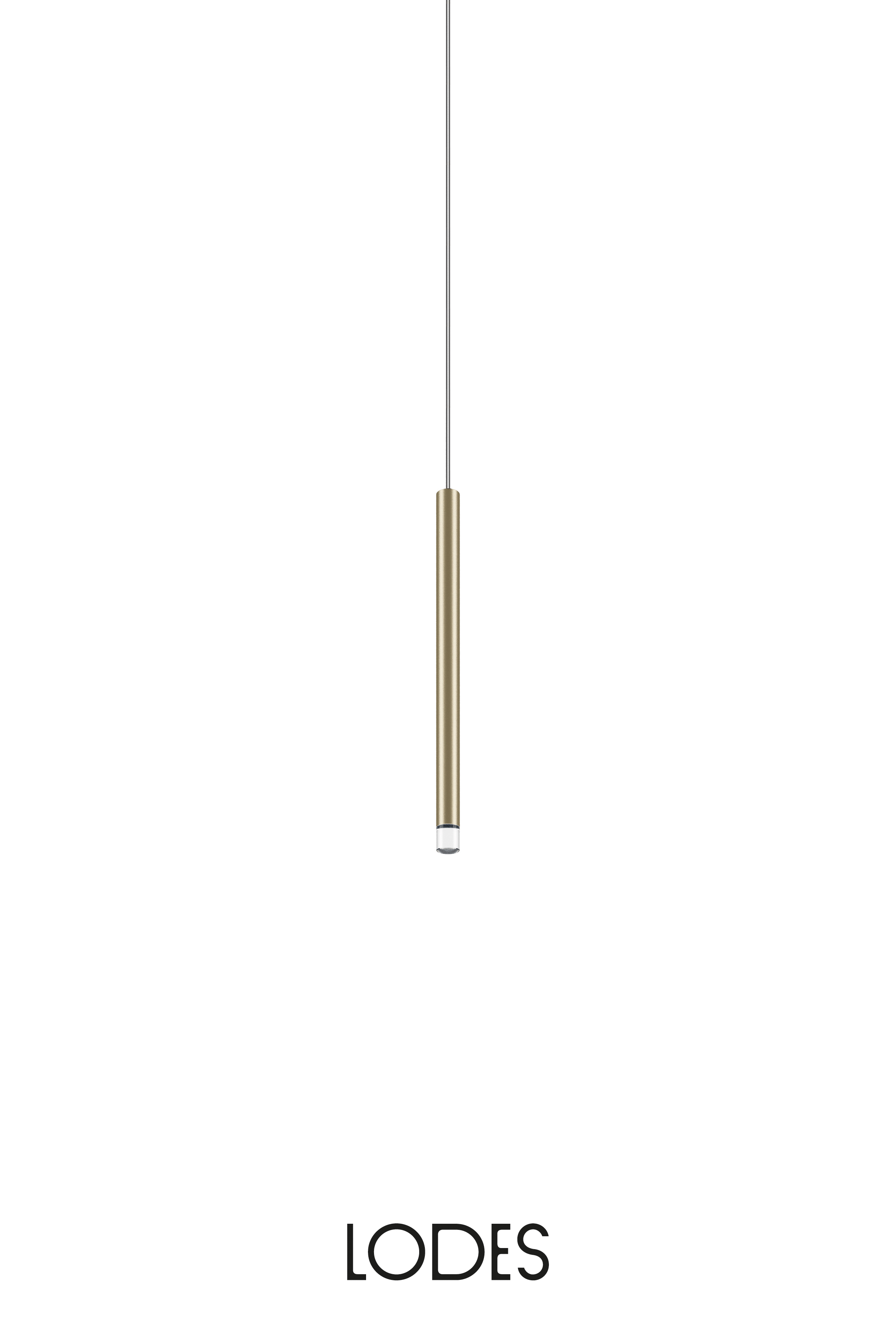 Levně Lodes LED závěsné svítidlo A-Tube Nano S, v.30cm, 1x3W Barva: Champagne, Teplota světla: 2700K - teplá bílá, Barva kabelu: transparentní