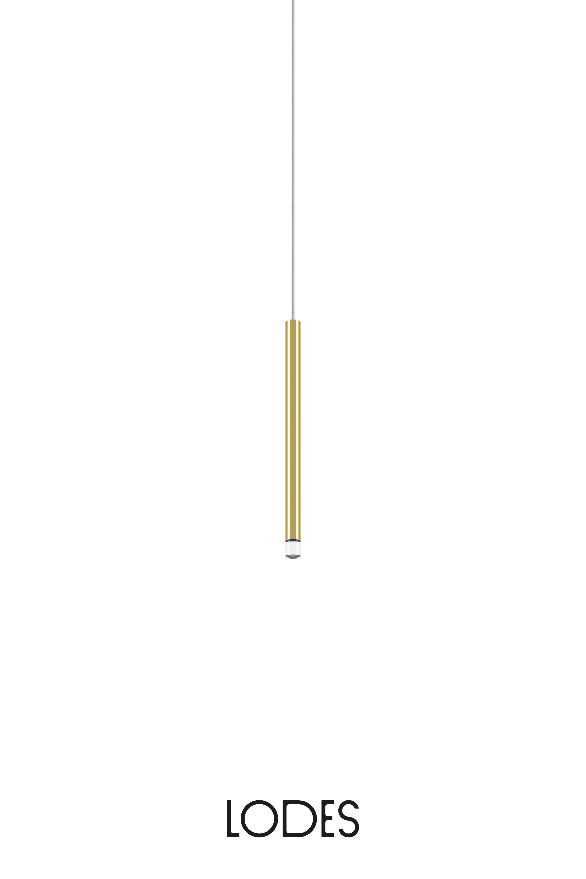 Levně Lodes LED závěsné svítidlo A-Tube Nano S, v.30cm, 1x3W Barva: Zlatá, Teplota světla: 2700K - teplá bílá, Barva kabelu: transparentní